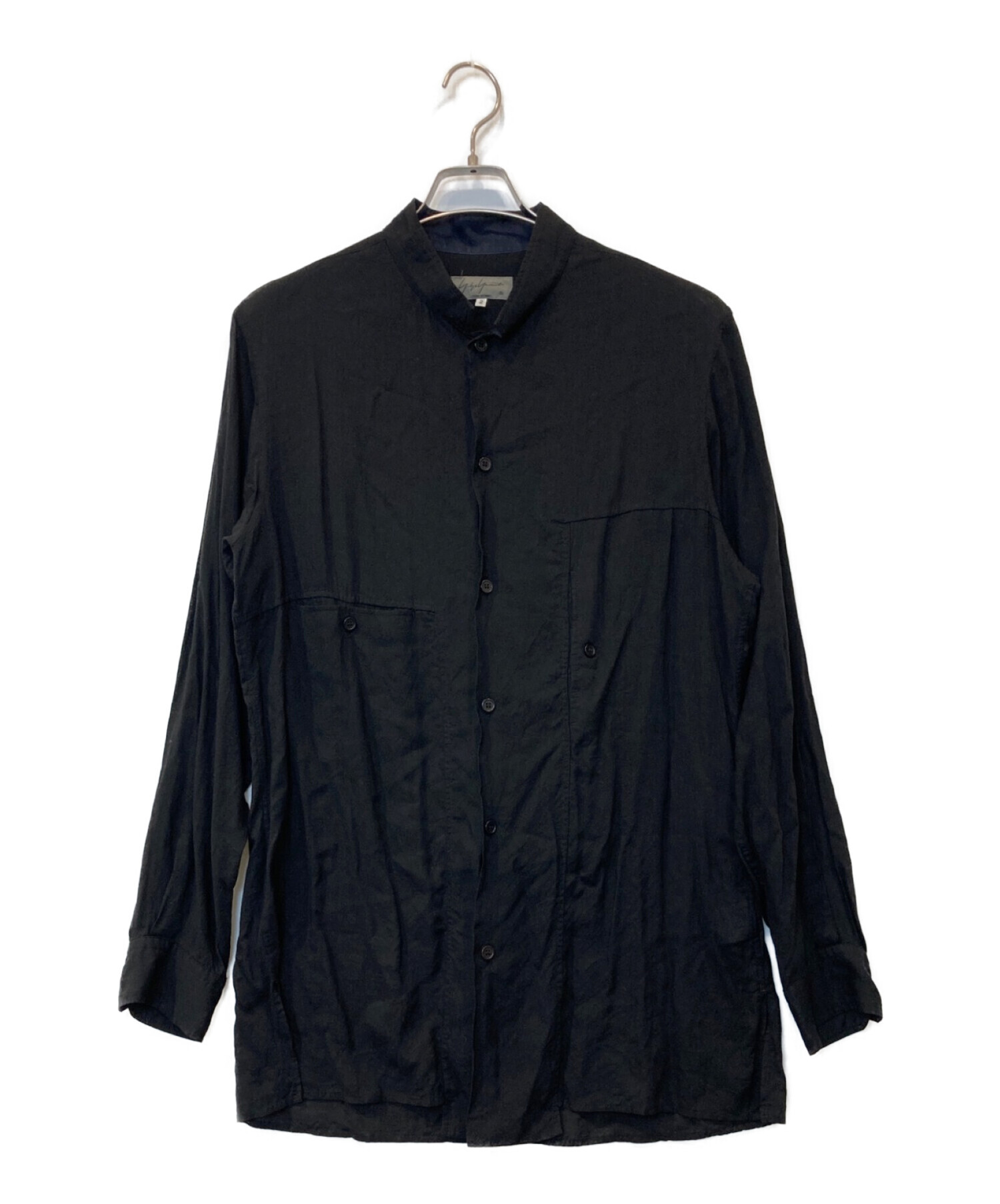Yohji Yamamoto pour homme (ヨウジヤマモト プールオム) スタンドカラーシャツ ブラック サイズ:2