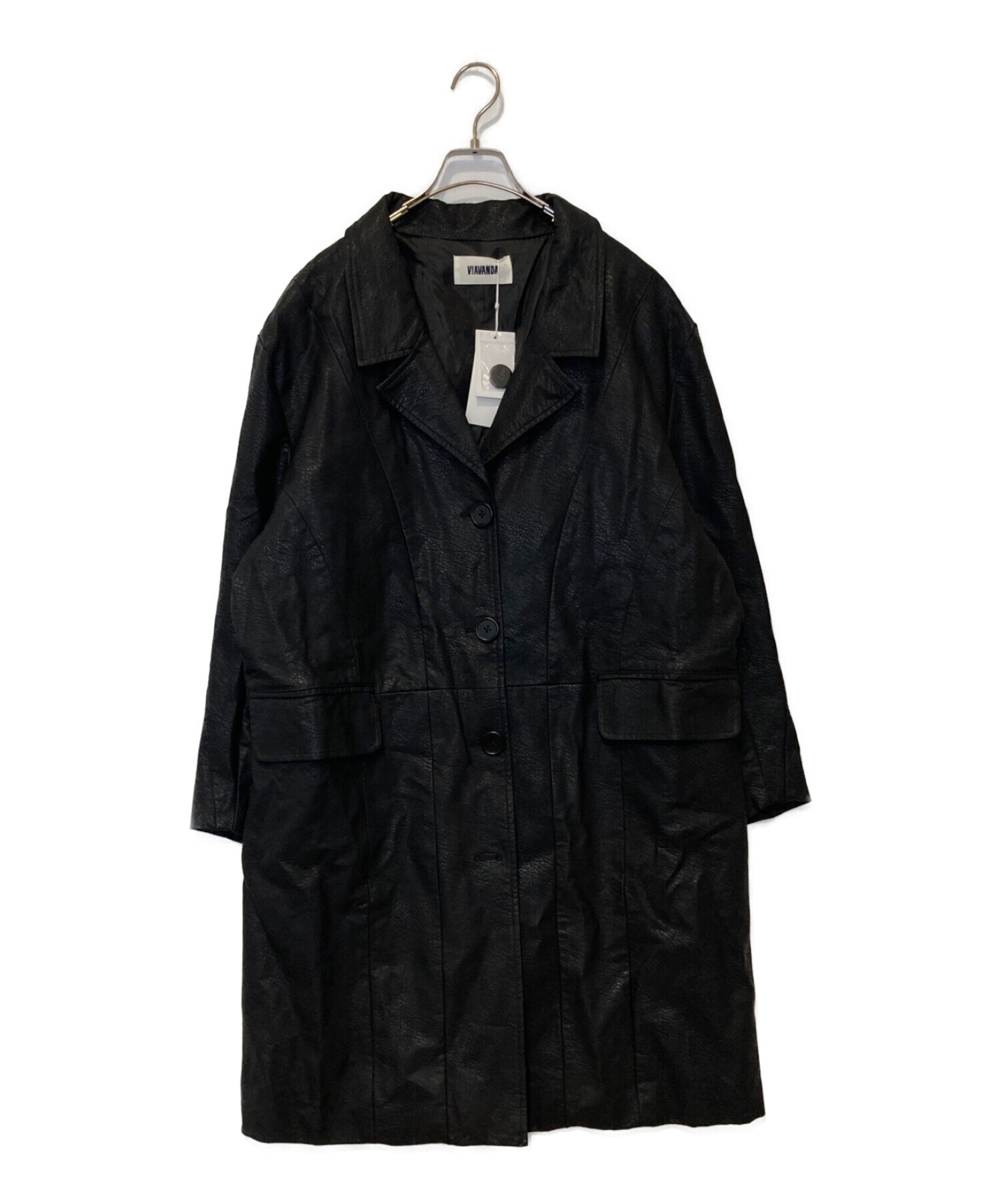 中古・古着通販】VIAVANDA (ヴィアヴァンダ) フェイクレザーチェスター 