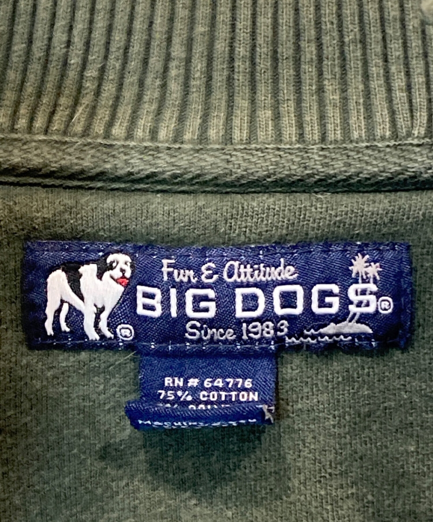 BIG DOGS (ビッグドッグ) 90’sロゴスウェット グリーン サイズ:XL