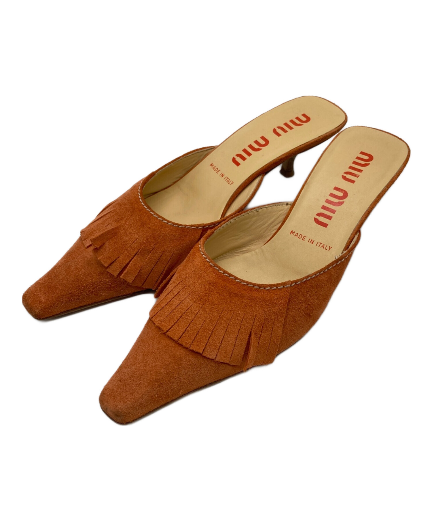 中古・古着通販】MIU MIU (ミュウミュウ) ミュール オレンジ サイズ:36 