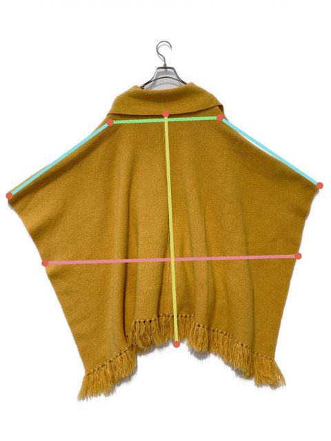 中古・古着通販】MUUET (ミュエット) ニットポンチョ イエロー サイズ 