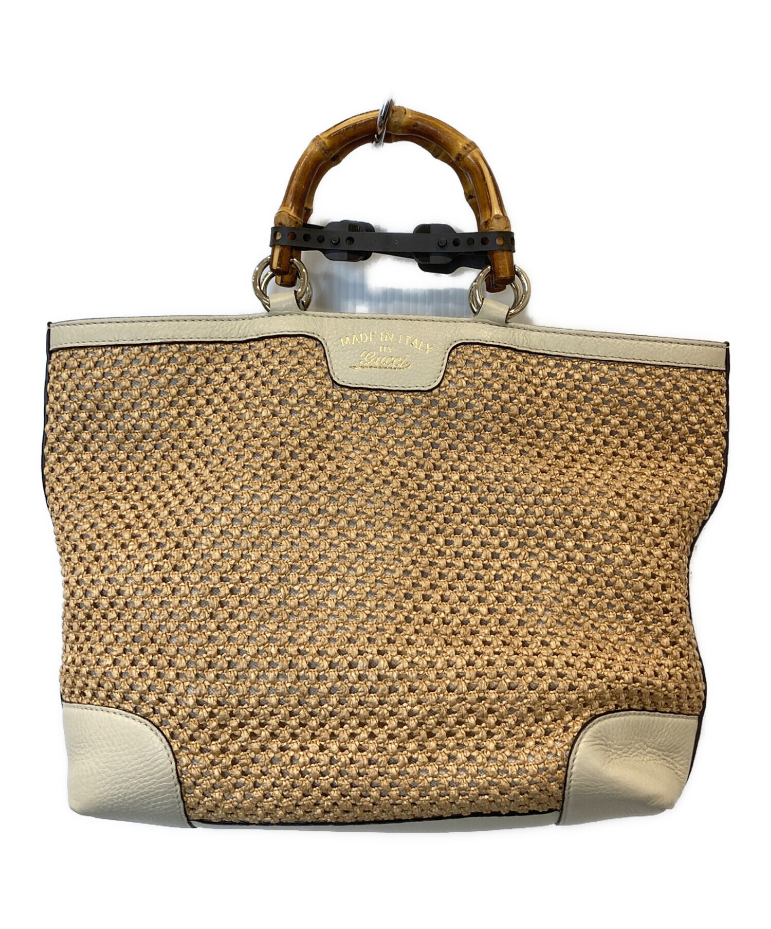 GUCCI ベージュ バンブーハンドル バッグ