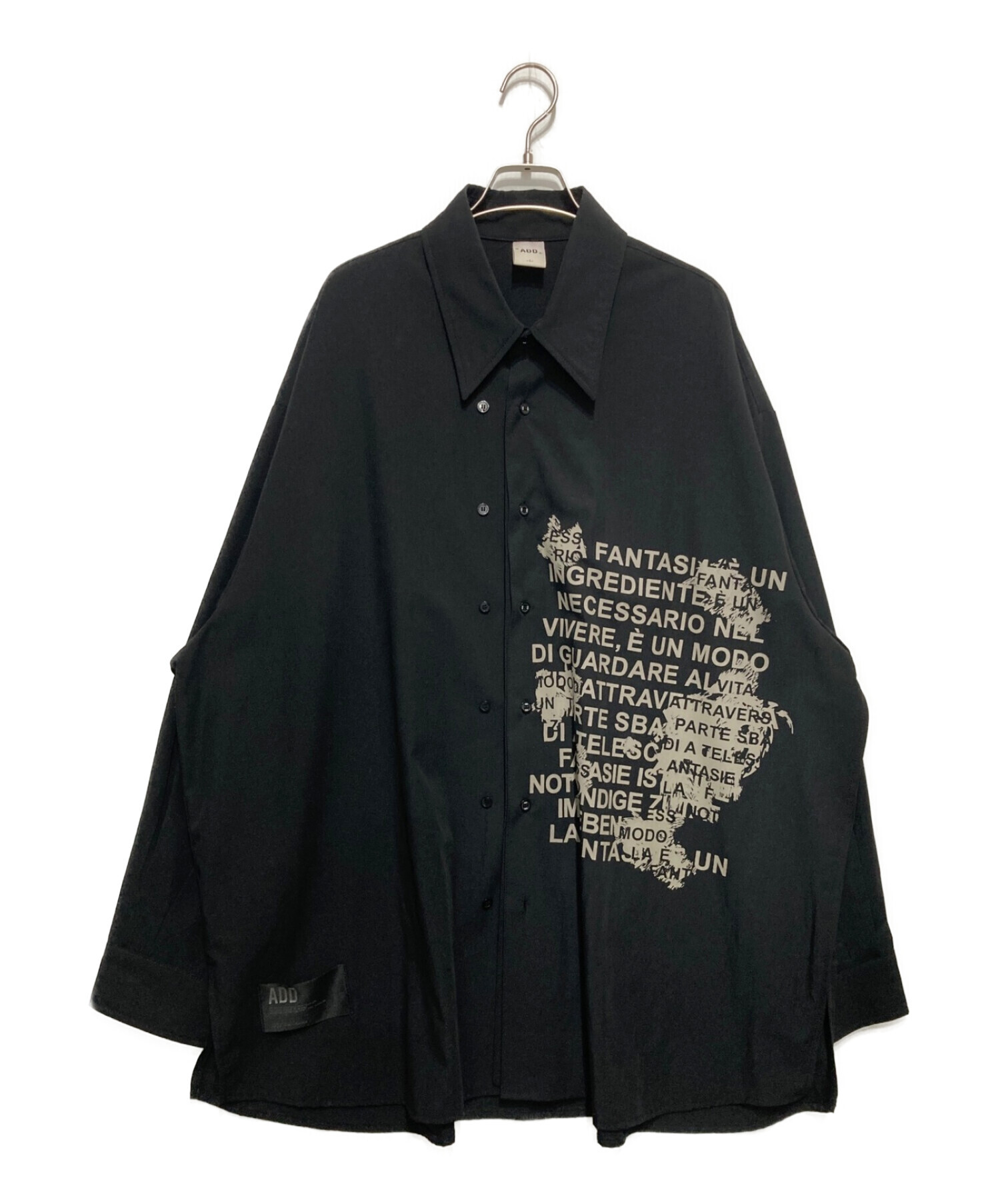 ADD SEOUL (エーディーディーソウル) オーバーサイズシャツ ブラック サイズ:不明