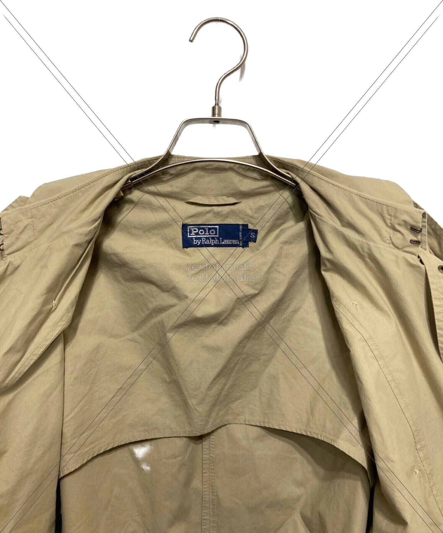 ポロバイラルフローレン 一枚袖 ステンカラーコート Mサイズ ベージュ 三角タグ