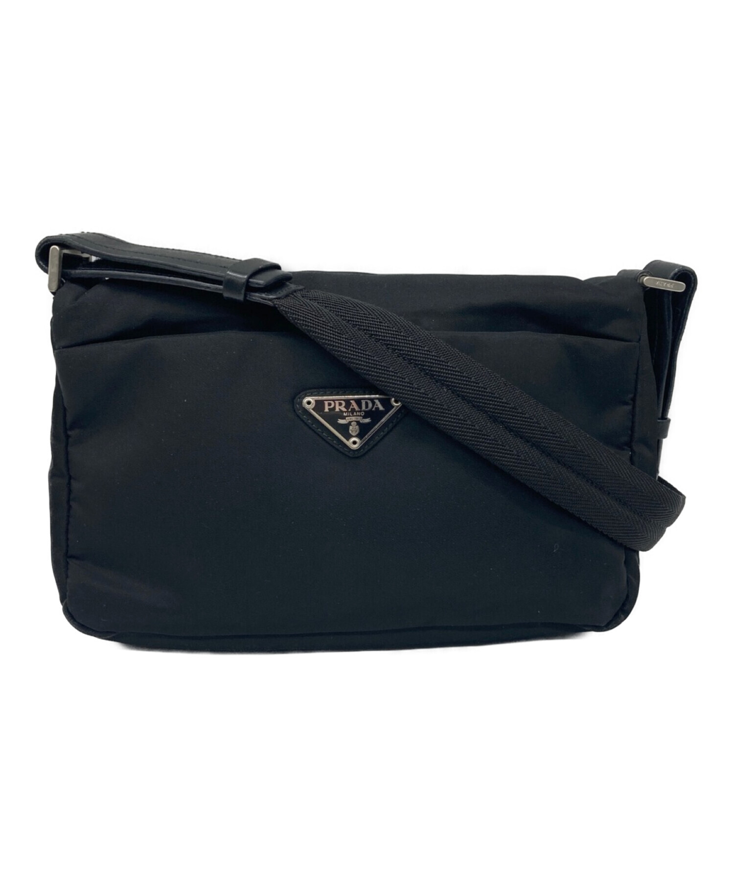 中古・古着通販】PRADA (プラダ) ナイロンショルダーバッグ ブラック  