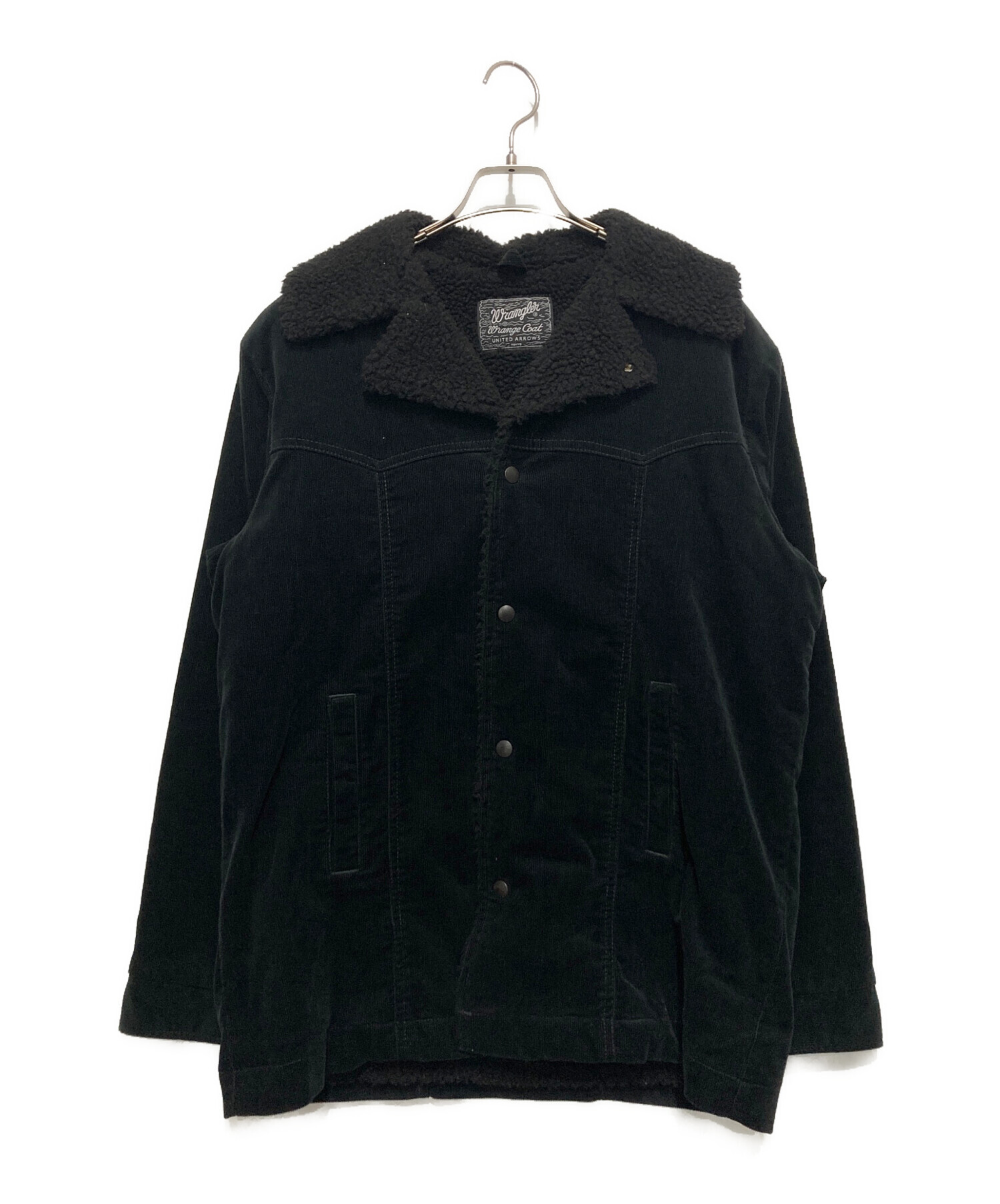 新品】Wrangler/ラングラー 別注 おもかっ ボア襟付き黒フリースジャケット