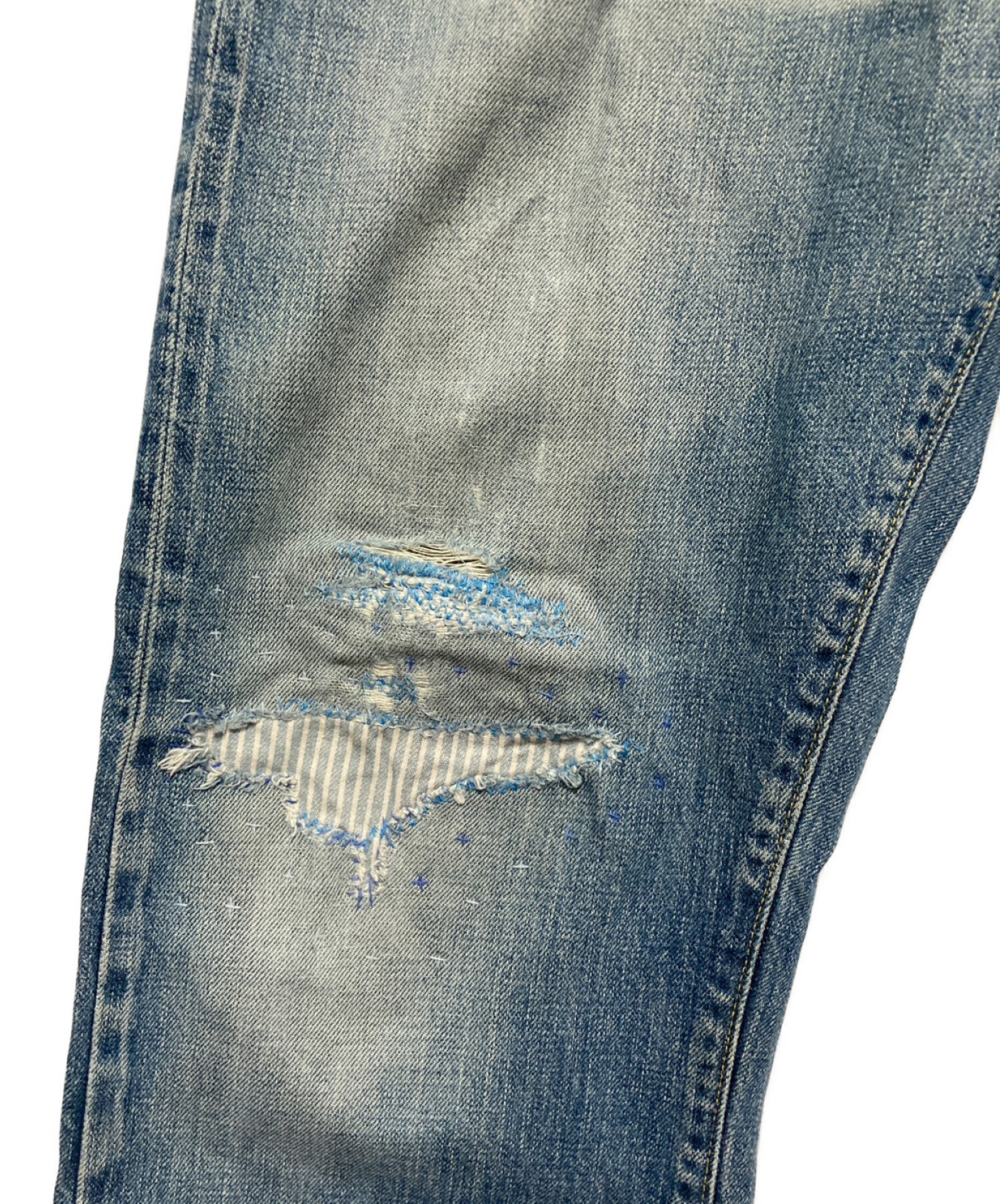 中古・古着通販】RRL (ダブルアールエル) リペア加工デニムパンツ 