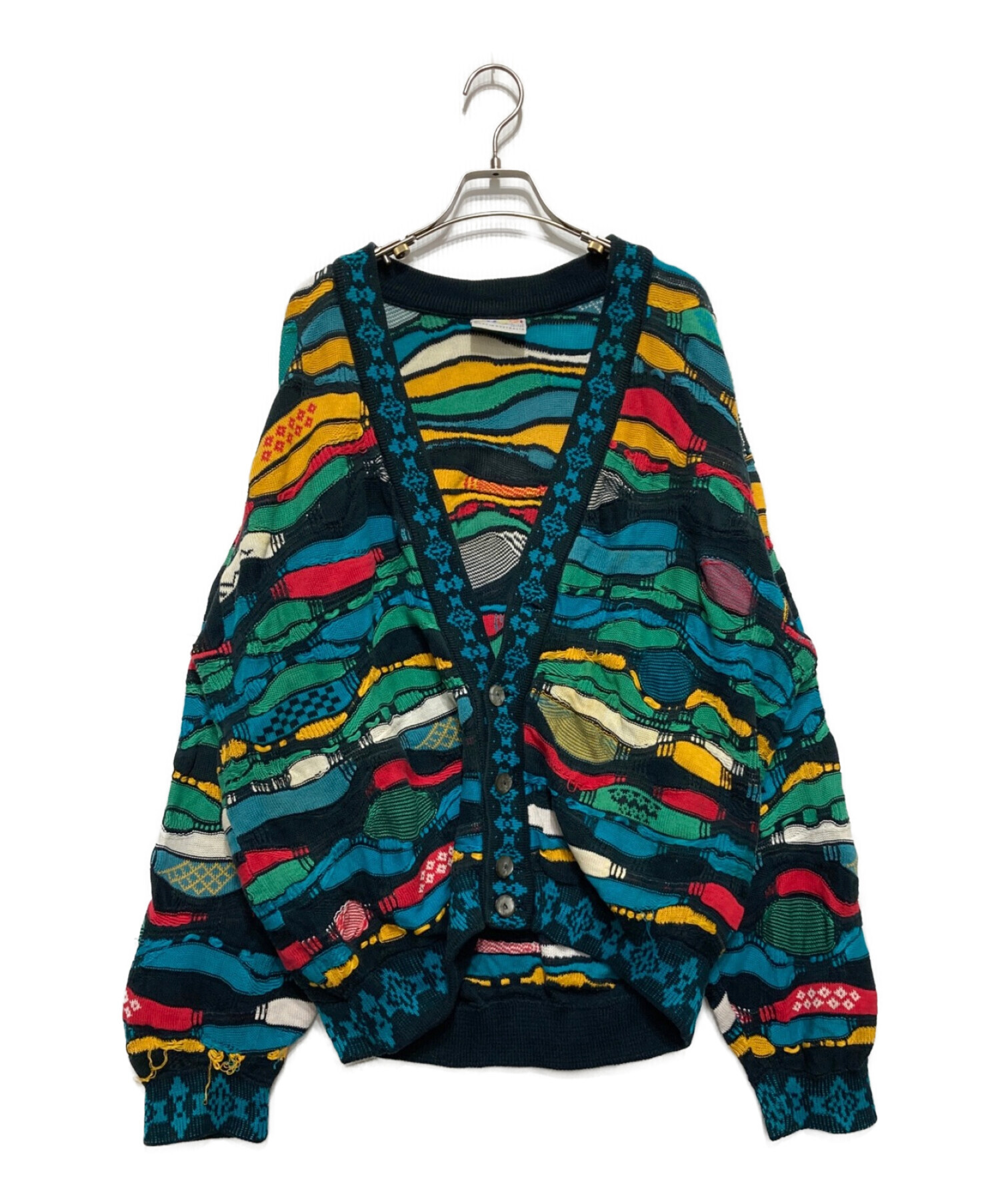 中古・古着通販】Coogi (クージー) 3Dニットカーディガン ブルー 