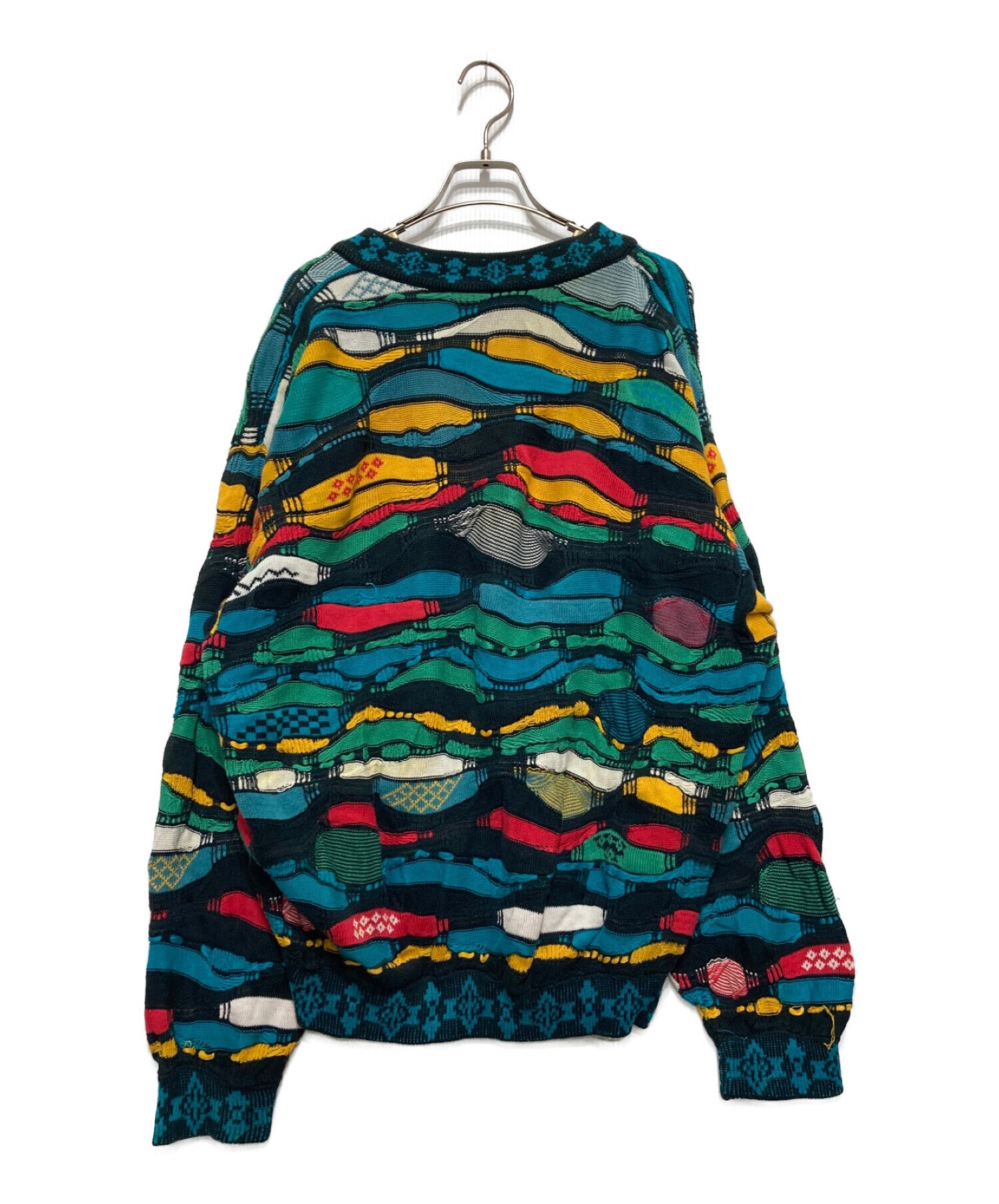 中古・古着通販】Coogi (クージー) 3Dニットカーディガン ブルー 
