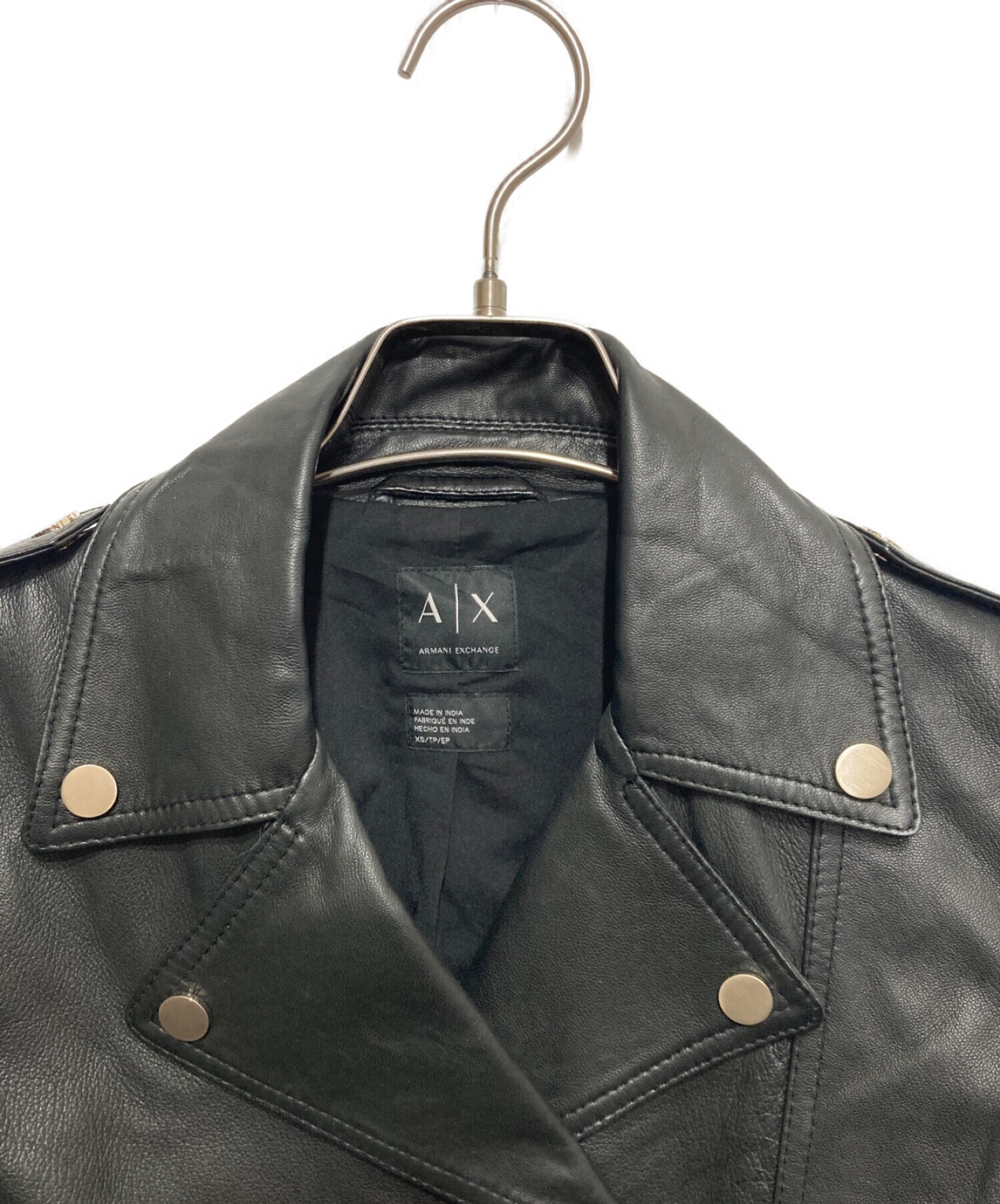 ARMANI EXCHANGE (アルマーニ エクスチェンジ) ライダースジャケット ブラック サイズ:XS
