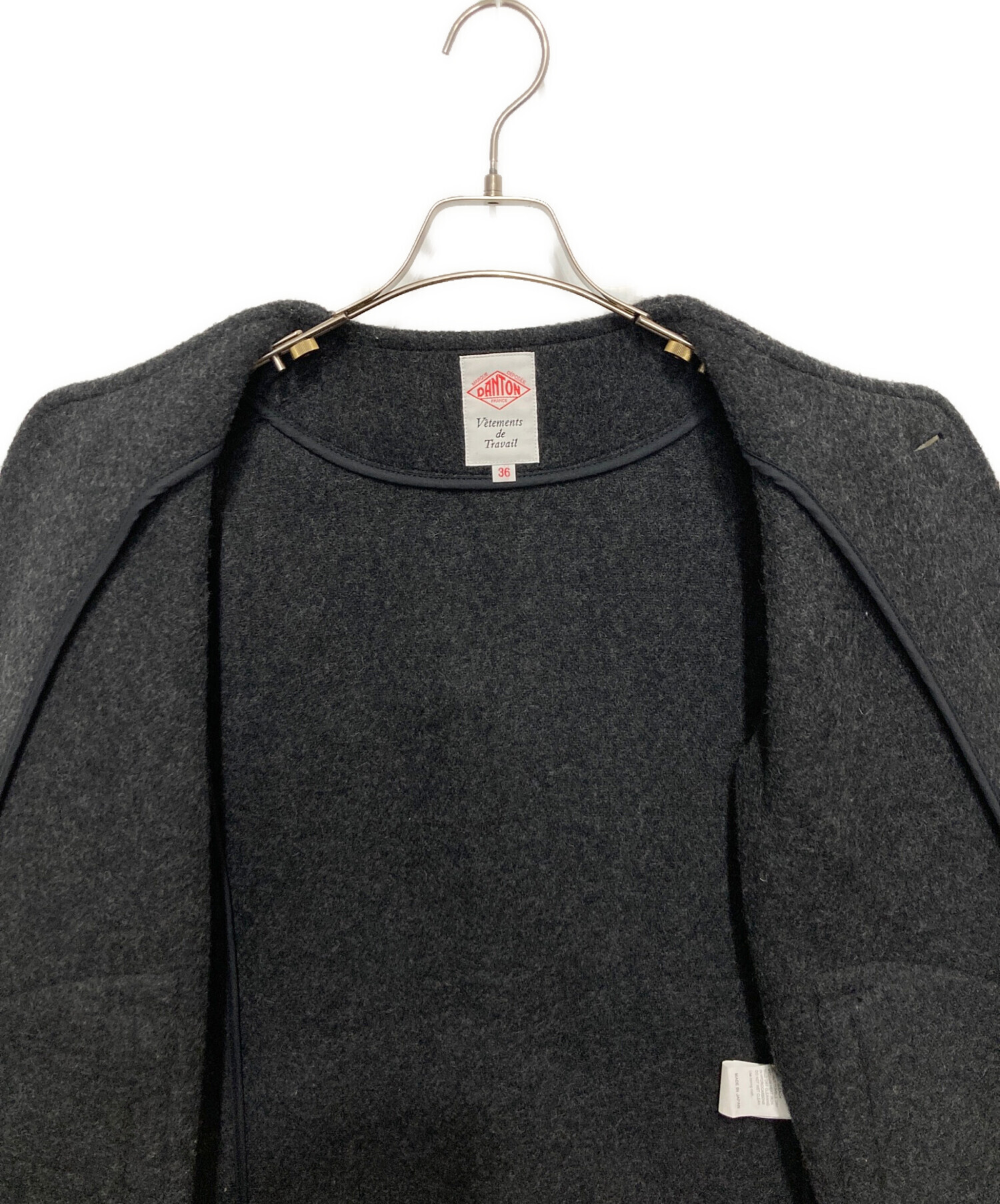 DANTON ノーカラージャケット 36 グレー DANTON [ダントン] ノーカラー