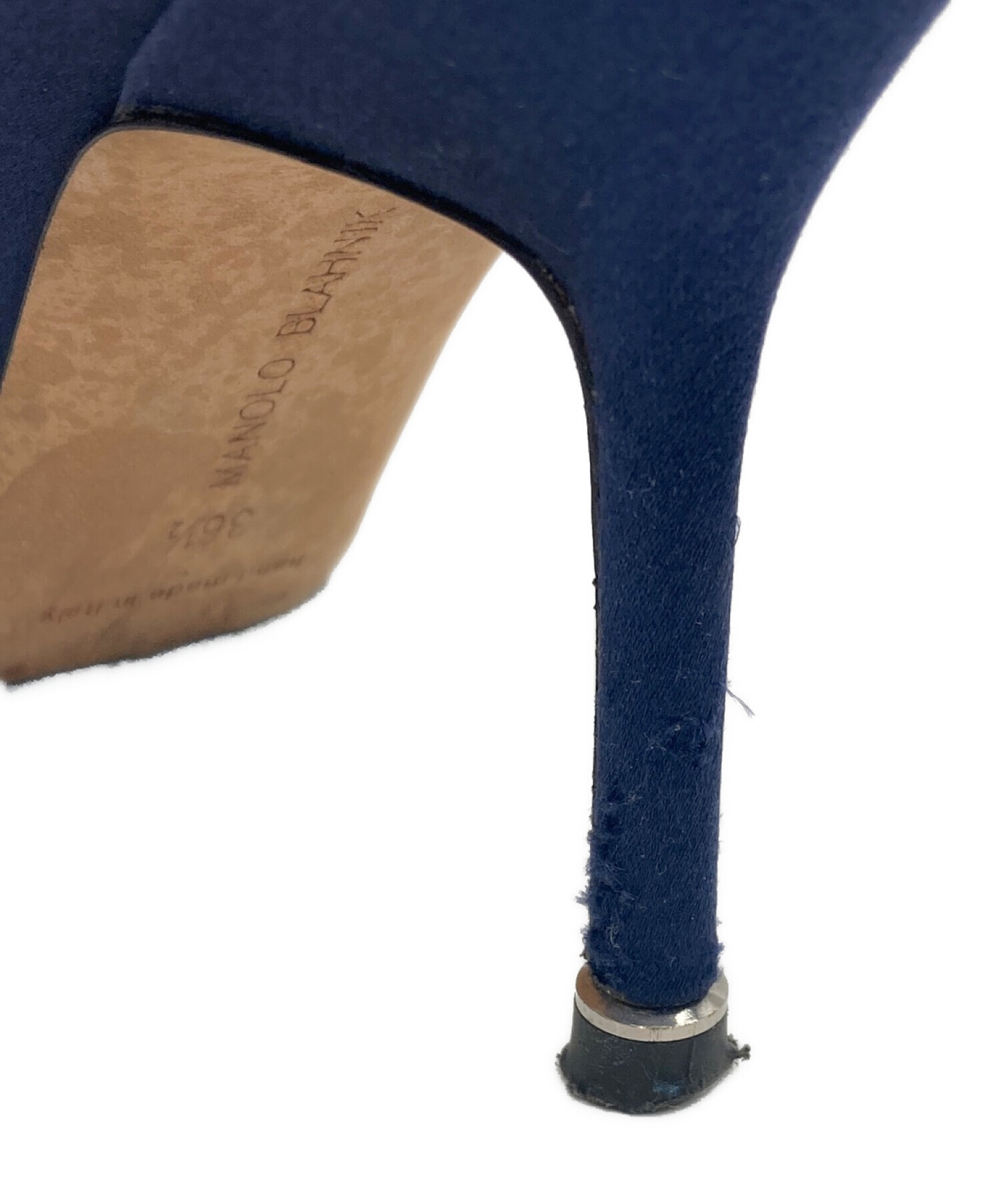 MANOLO BLAHNIK ネイビー スエード パンプス 36.5 | ヤマダウェブコム
