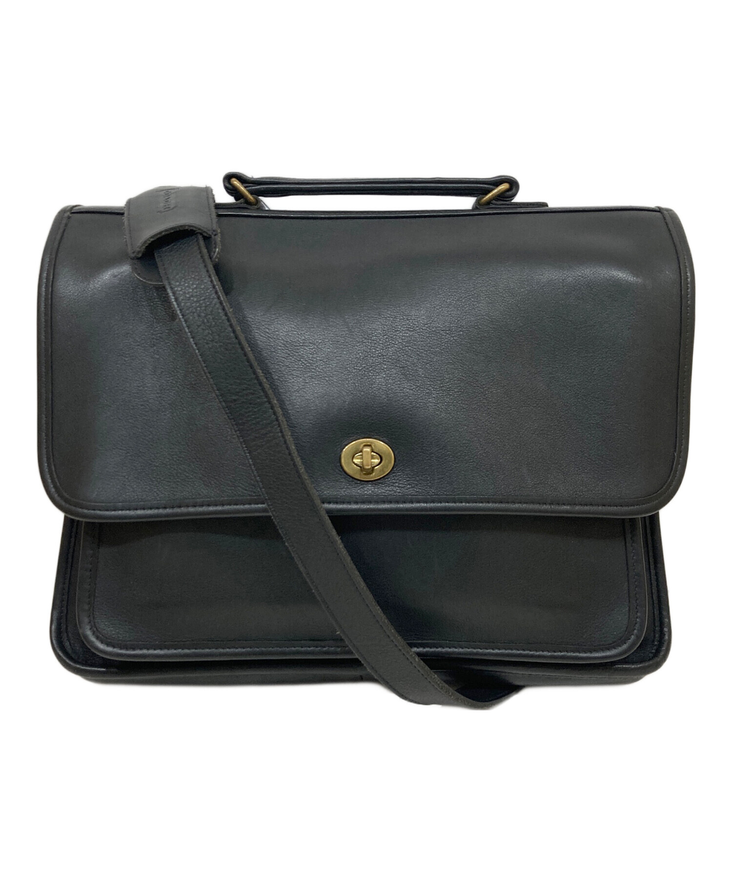 中古・古着通販】COACH (コーチ) フラップレザーショルダーバッグ 