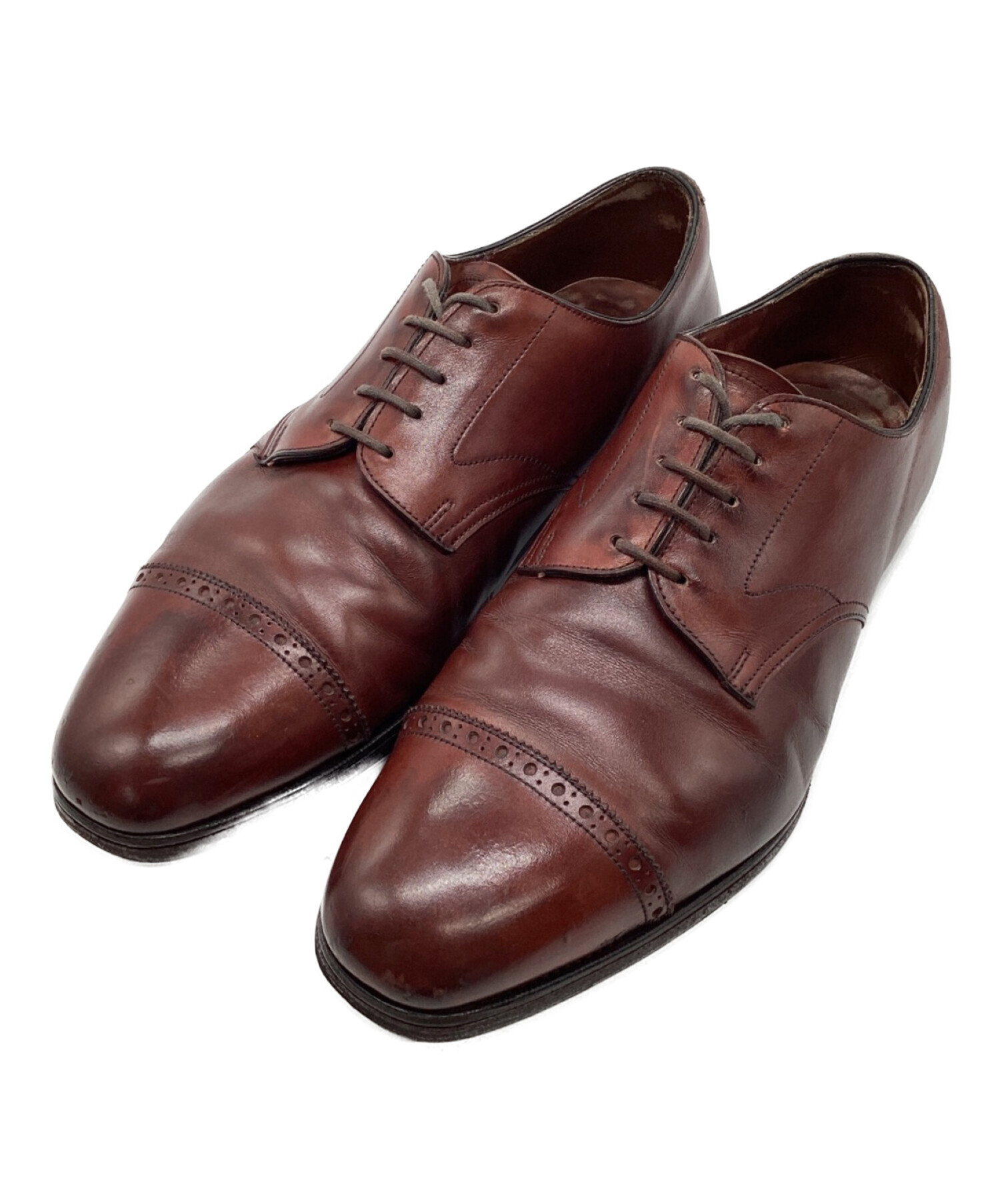 エドワード・グリーン EDWARD GREEN レザーシューズ ダービーシューズ スウェードレザー プレーントゥ 革靴 メンズ 7E(25.5~26cm相当) ブラウン