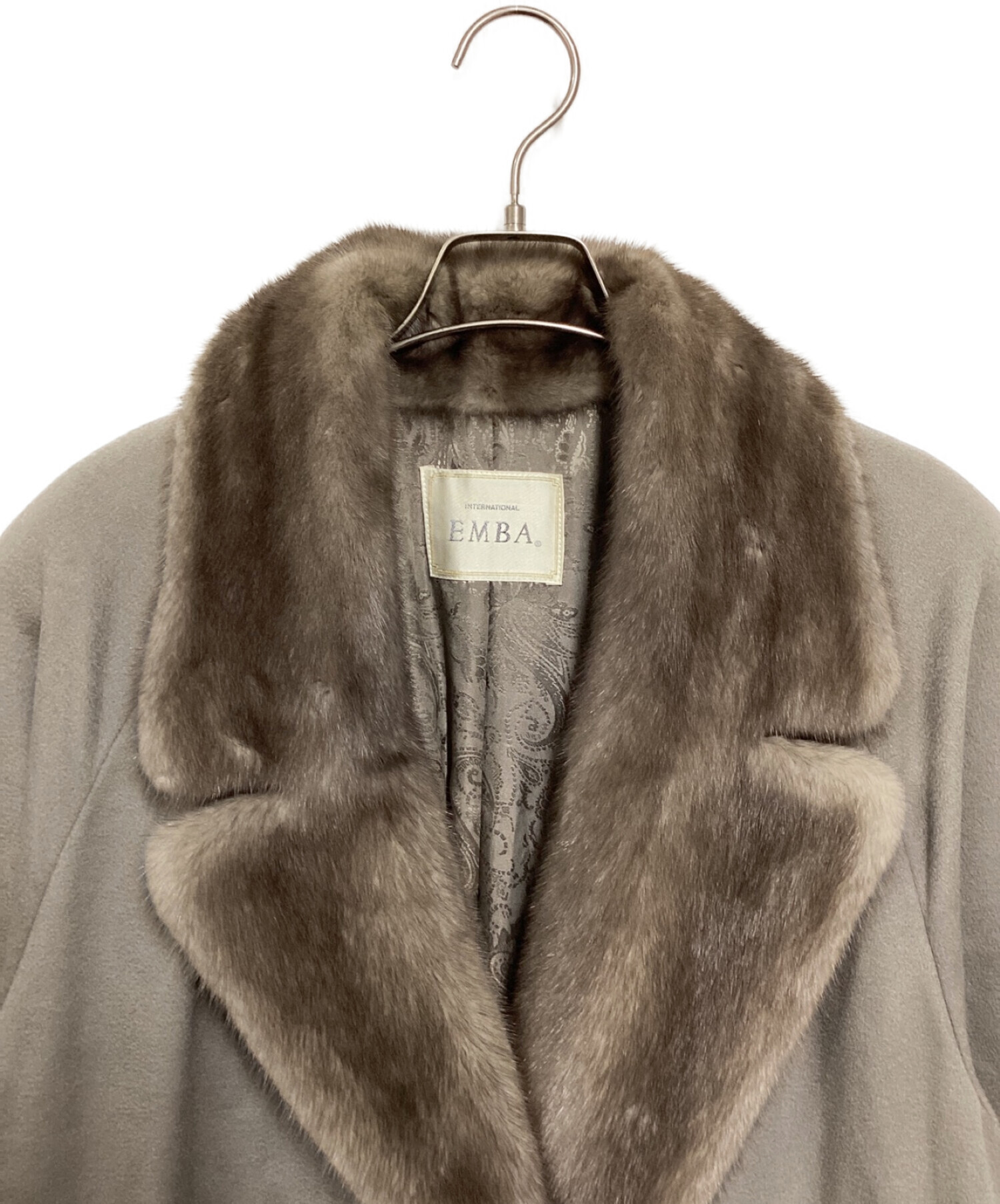中古・古着通販】EMBA (エンバ) ファー付きロングカシミヤコート 