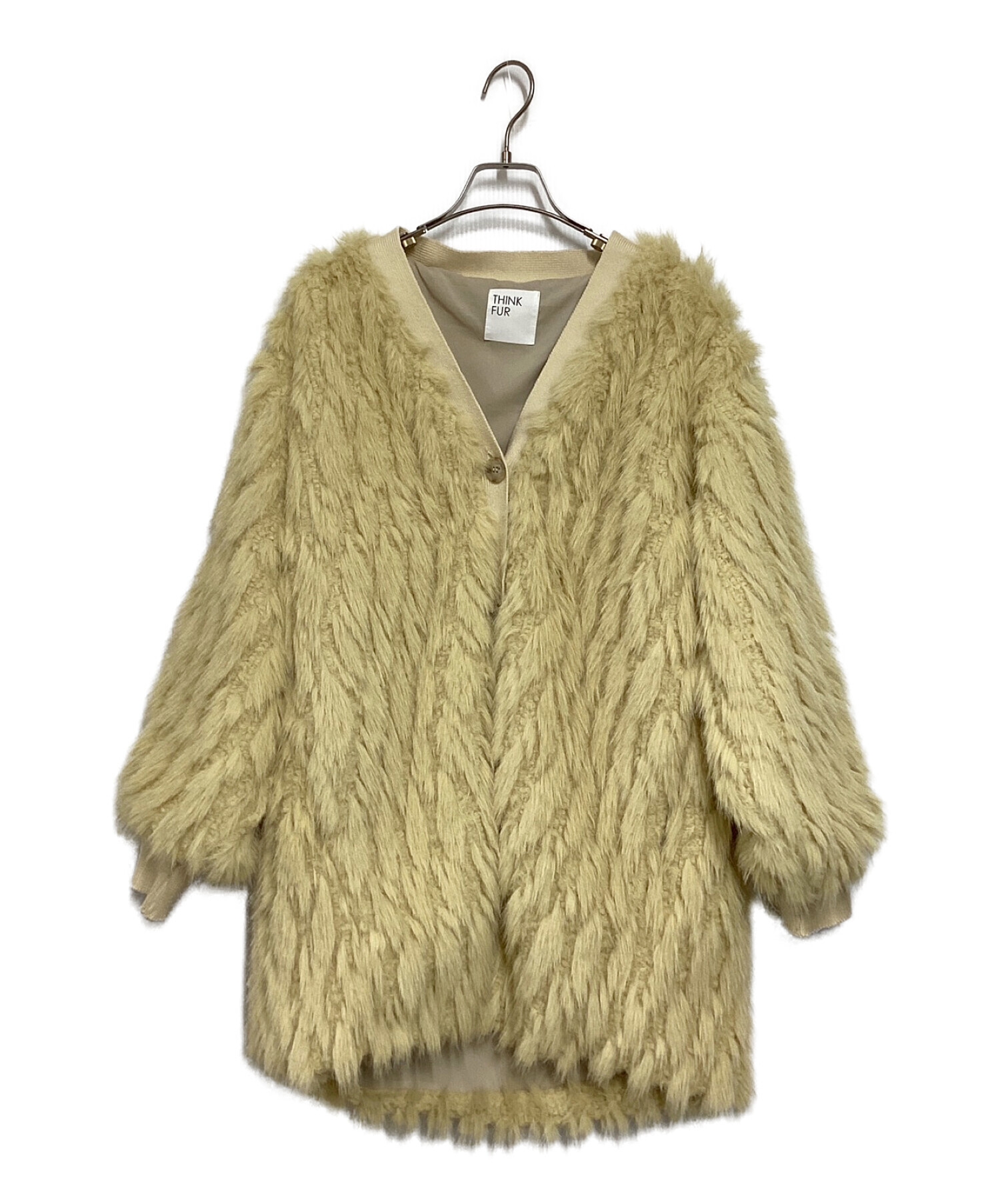 中古・古着通販】THINK FUR (シンクファー) Fur×Knit Medium Cardigan  