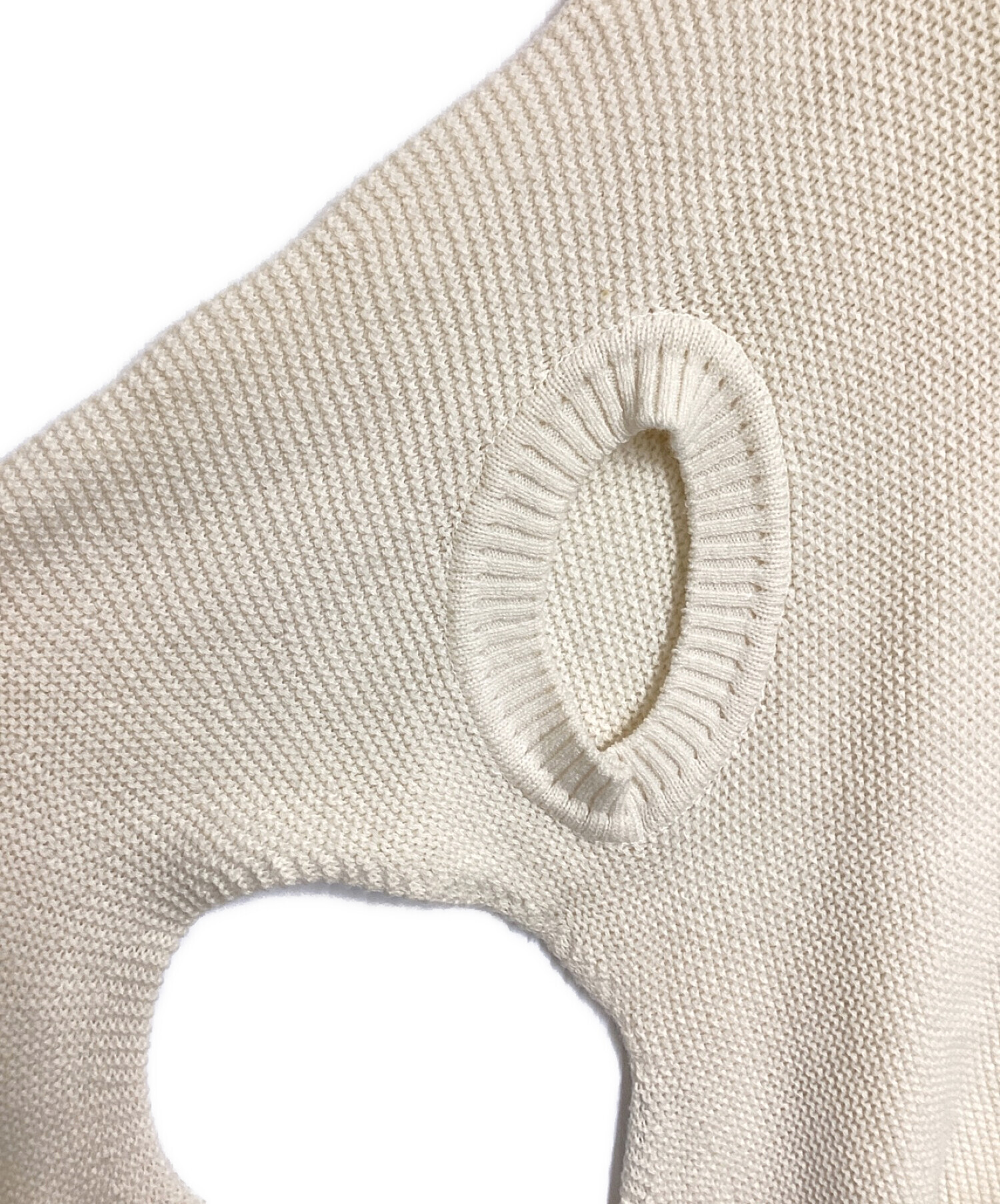 極美品希少柄】 ISSEY MIYAKE トップス サマーニット アイボリー 