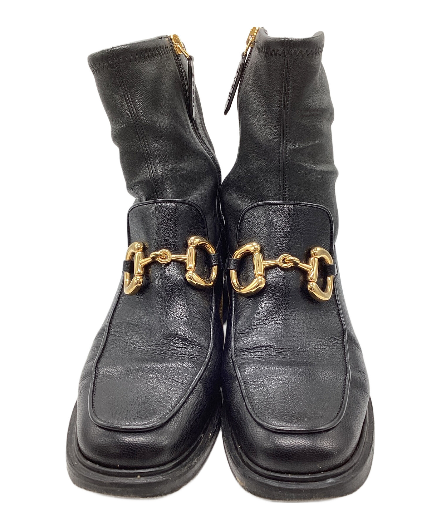中古・古着通販】GUCCI (グッチ) ホースビットブーツ ブラック サイズ 