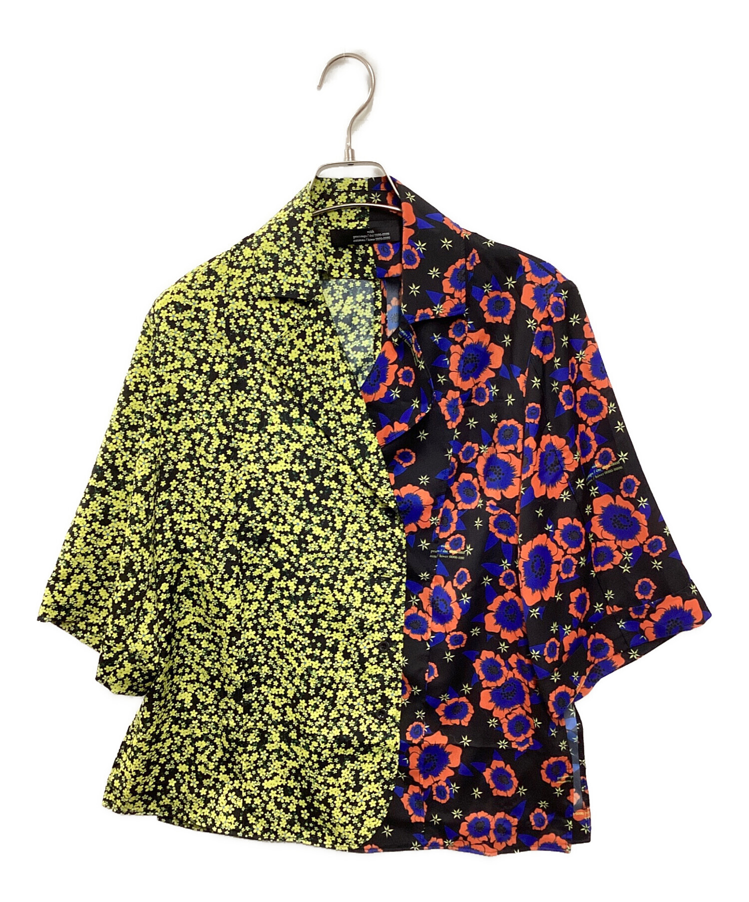 rokh】ネイビー×赤×黄 チェック 3レイヤー デザイン コート