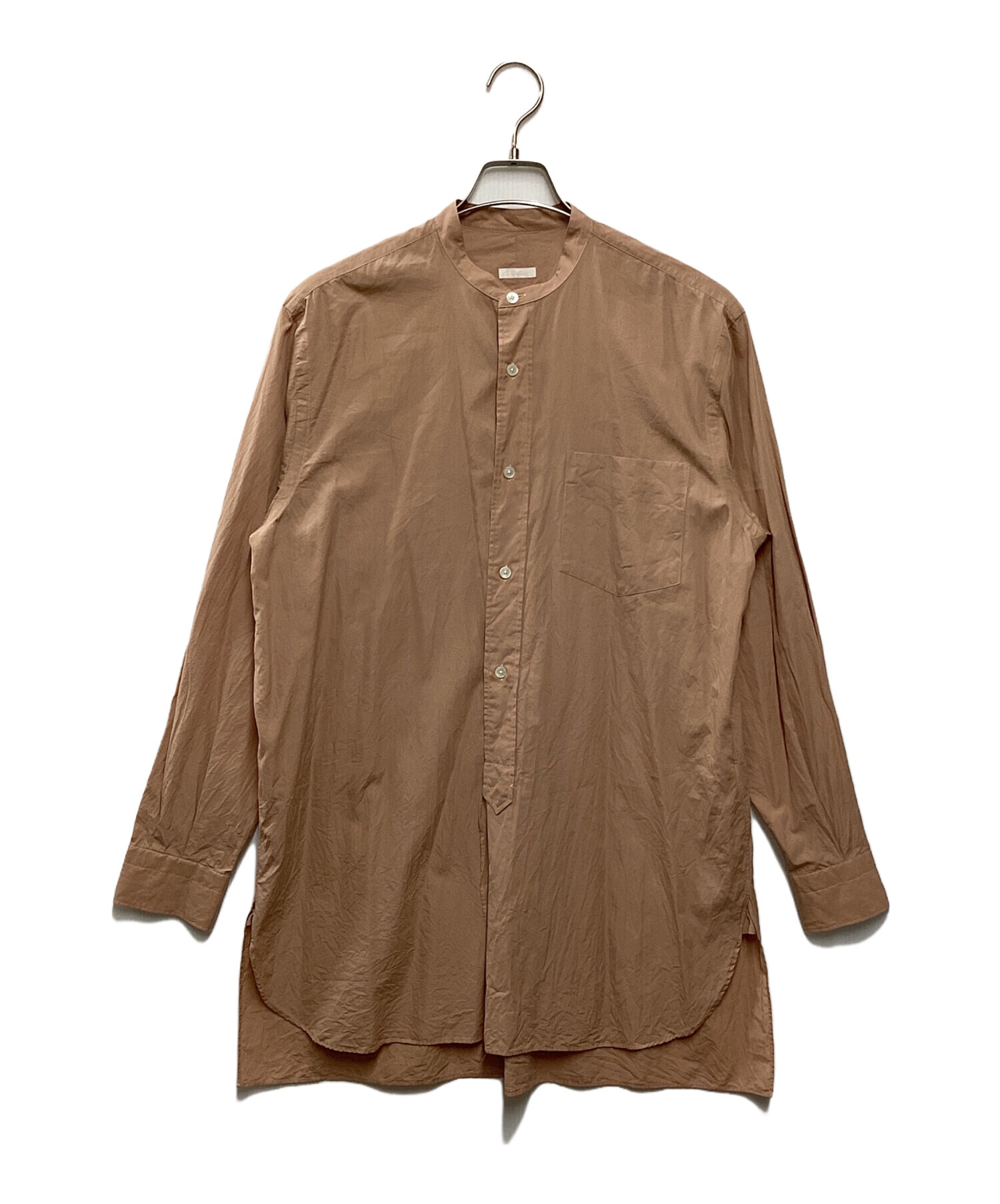 中古・古着通販】COMOLI (コモリ) バンドカラーロングシャツ ベージュ 