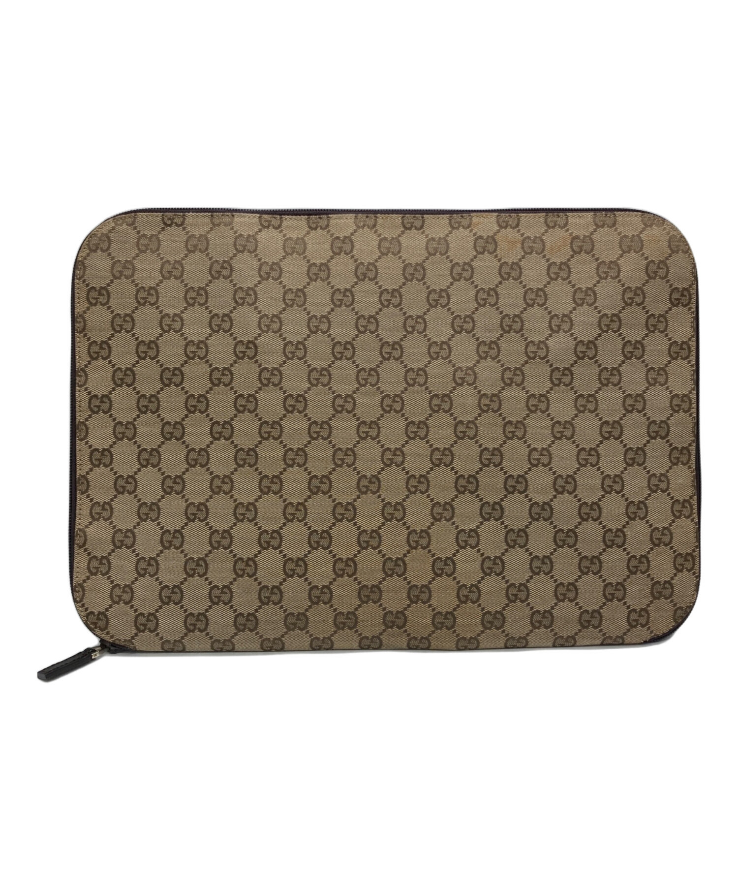 中古・古着通販】GUCCI (グッチ) GGキャンバスクラッチバッグ ベージュ  