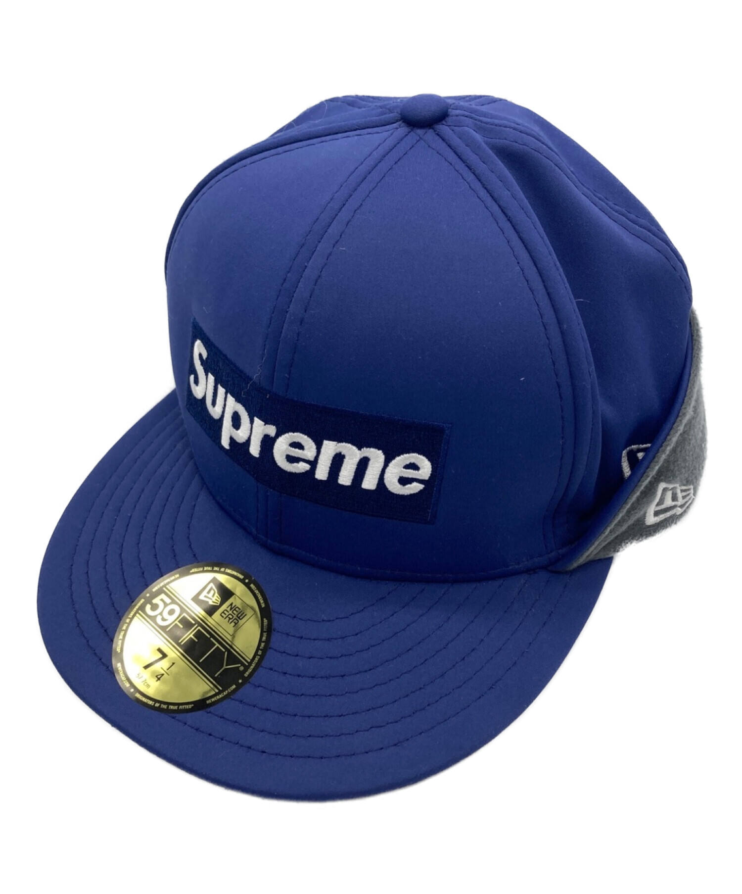 SUPREME×NEWERA (シュプリーム × ニューエラ) Earflap Box Logo CAP ネイビー サイズ:57.7㎝