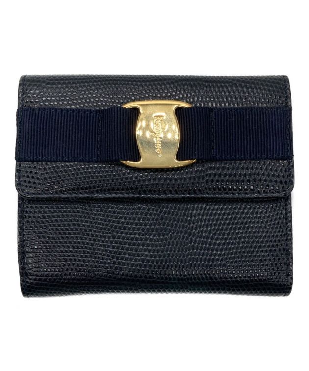 ✨新品未使用・箱付き✨Ferragamo ミニ財布ヴァラリボンガマ口