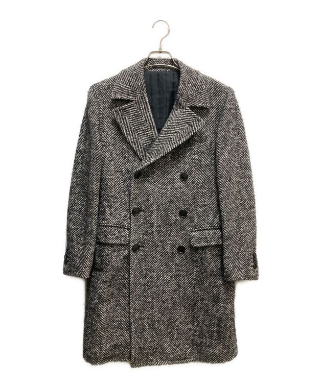 美品 タリアトーレ ダブル チェスターコート ツイード シルク モヘア 44 Tagliatore チェスター コート ツイード ダブル 1度のみ着用 ウール