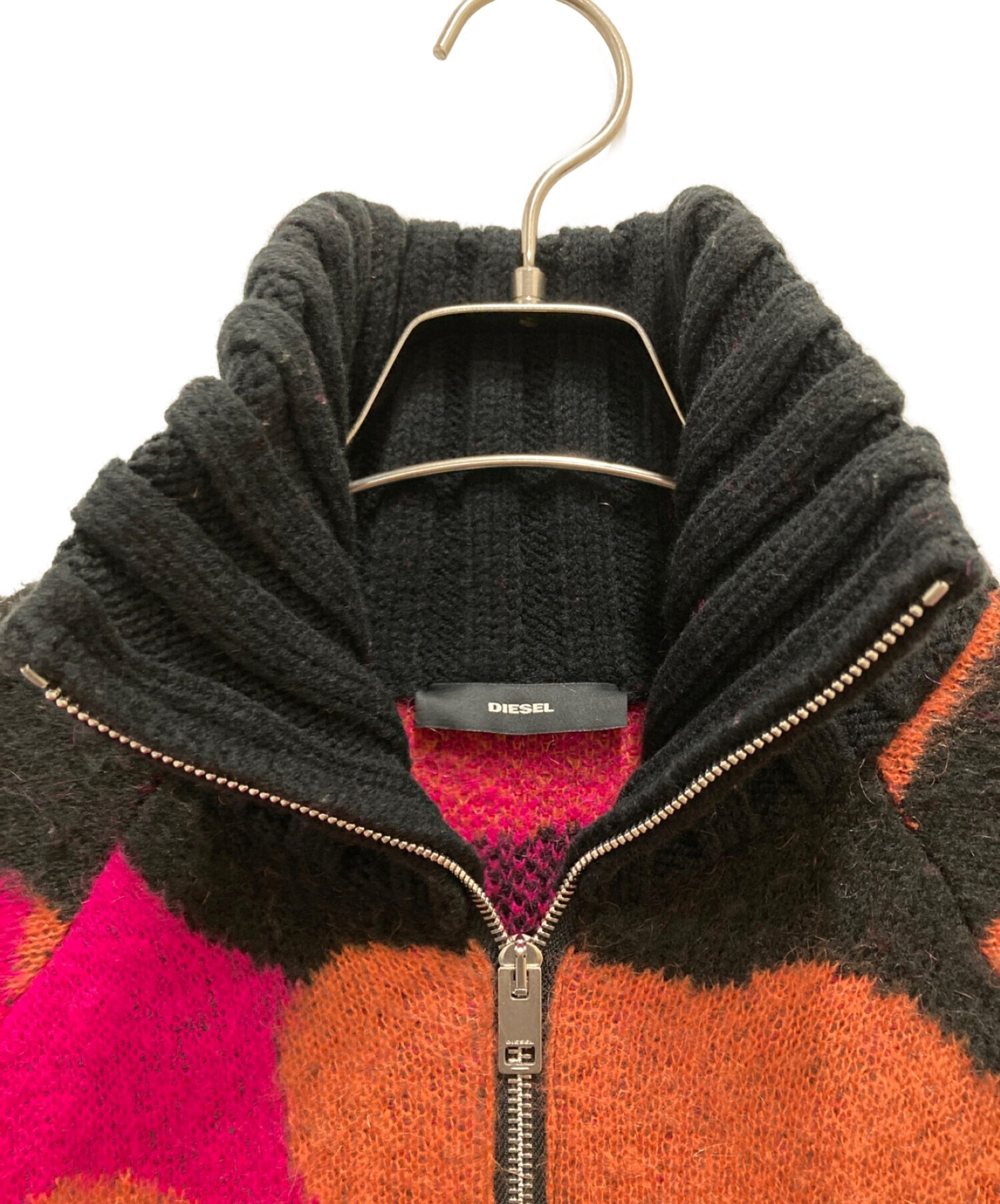 DIESEL ニットフード付きジップアップコート［美品］