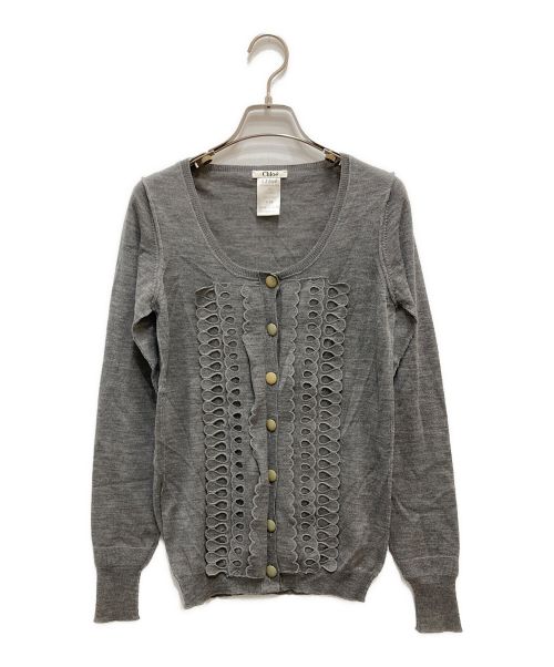 中古・古着通販】Chloe (クロエ) デザインニットカーディガン グレー 