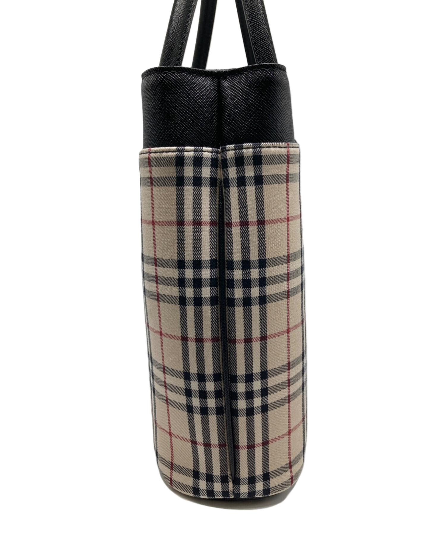 超美品】BURBERRYトートバッグノバチェックレザーキャンバス