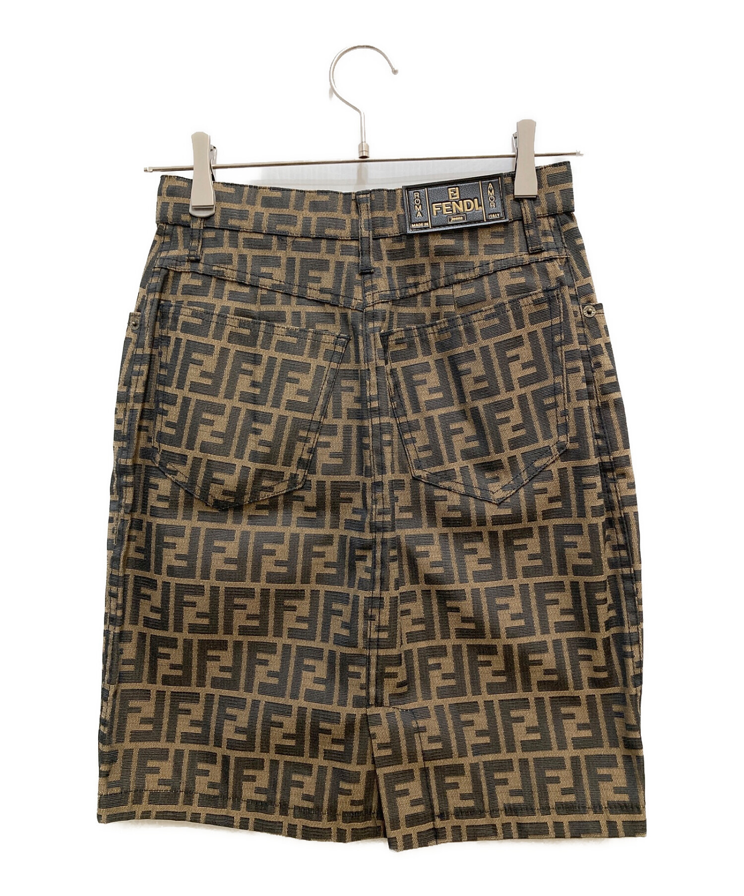 Fendi フェンディ ズッカ柄 黒 タイトスカート ミニスカート FENDI フェンディミニスカート ズッカ柄 スカート