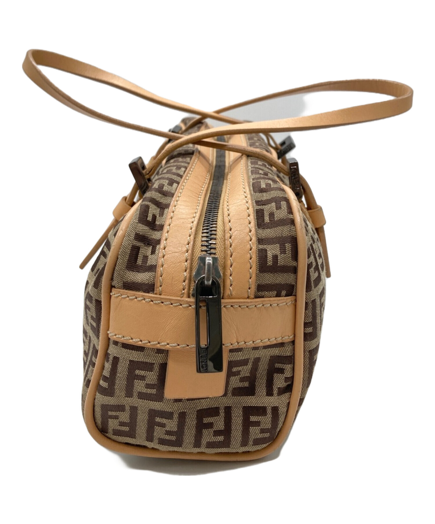 FENDI フェンディ ズッカ柄 ブラウン ゴールド金具 キャンバス やぼっ 