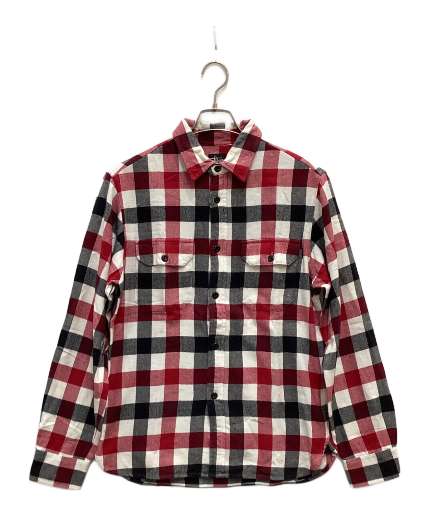 中古・古着通販】stussy (ステューシー) ネルシャツ レッド サイズ:M 