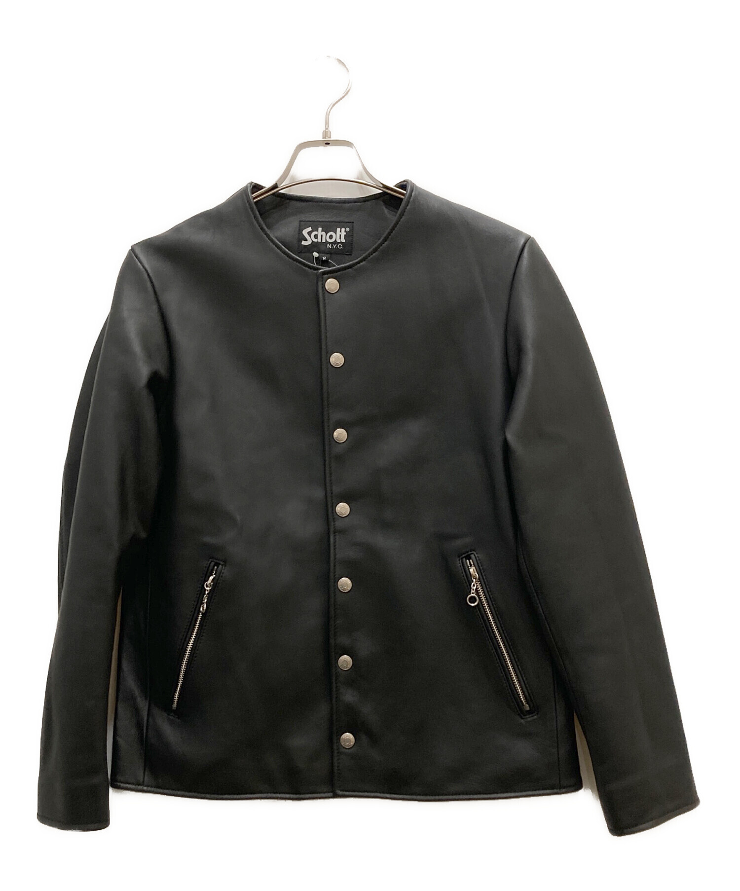 中古・古着通販】Schott (ショット) 別注ノーカラーレザージャケット  