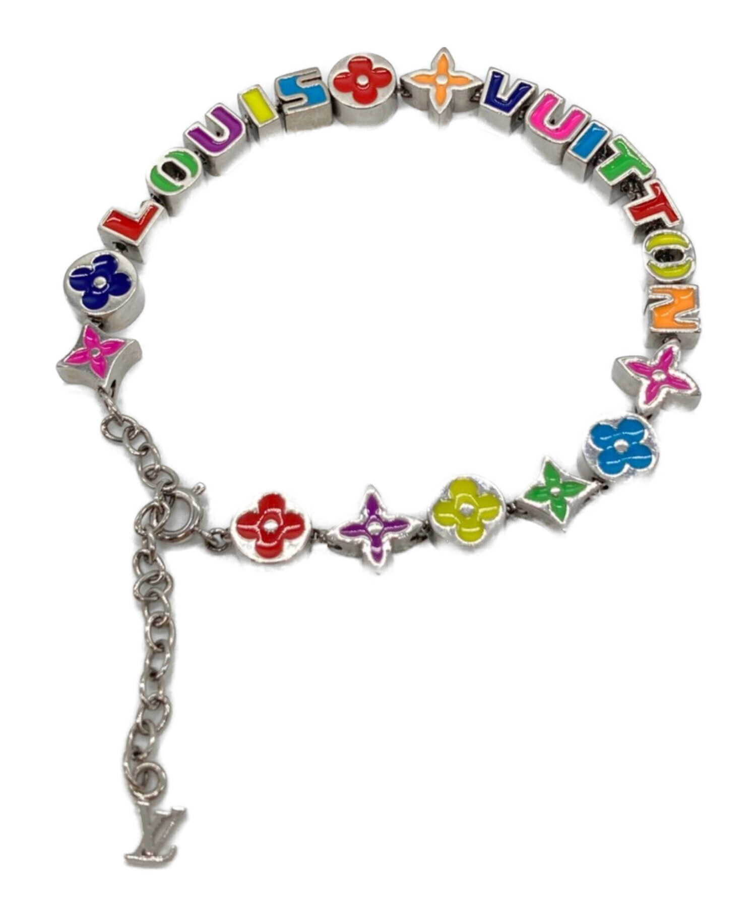 Louis Vuitton Monogram Party Bracelet Silver Multicolor MP3282