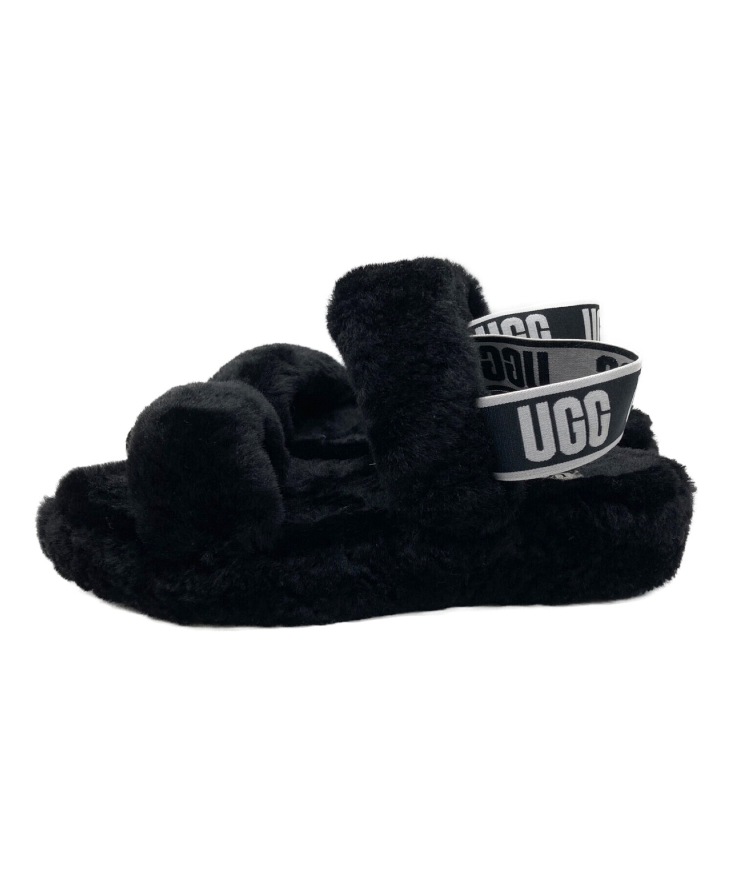 中古・古着通販】UGG (アグ) ファーサンダル ブラック サイズ:24 