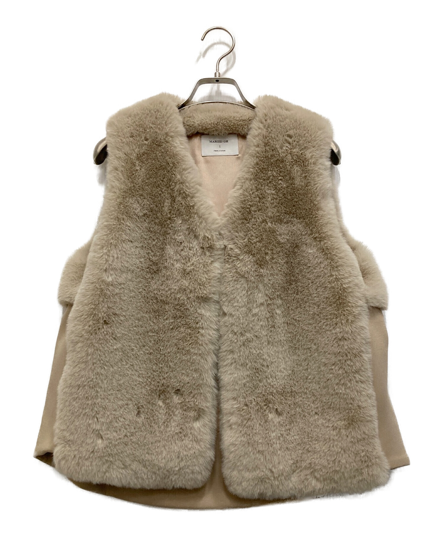フード付きエコファーロングベスト マリードール マリードール ファー