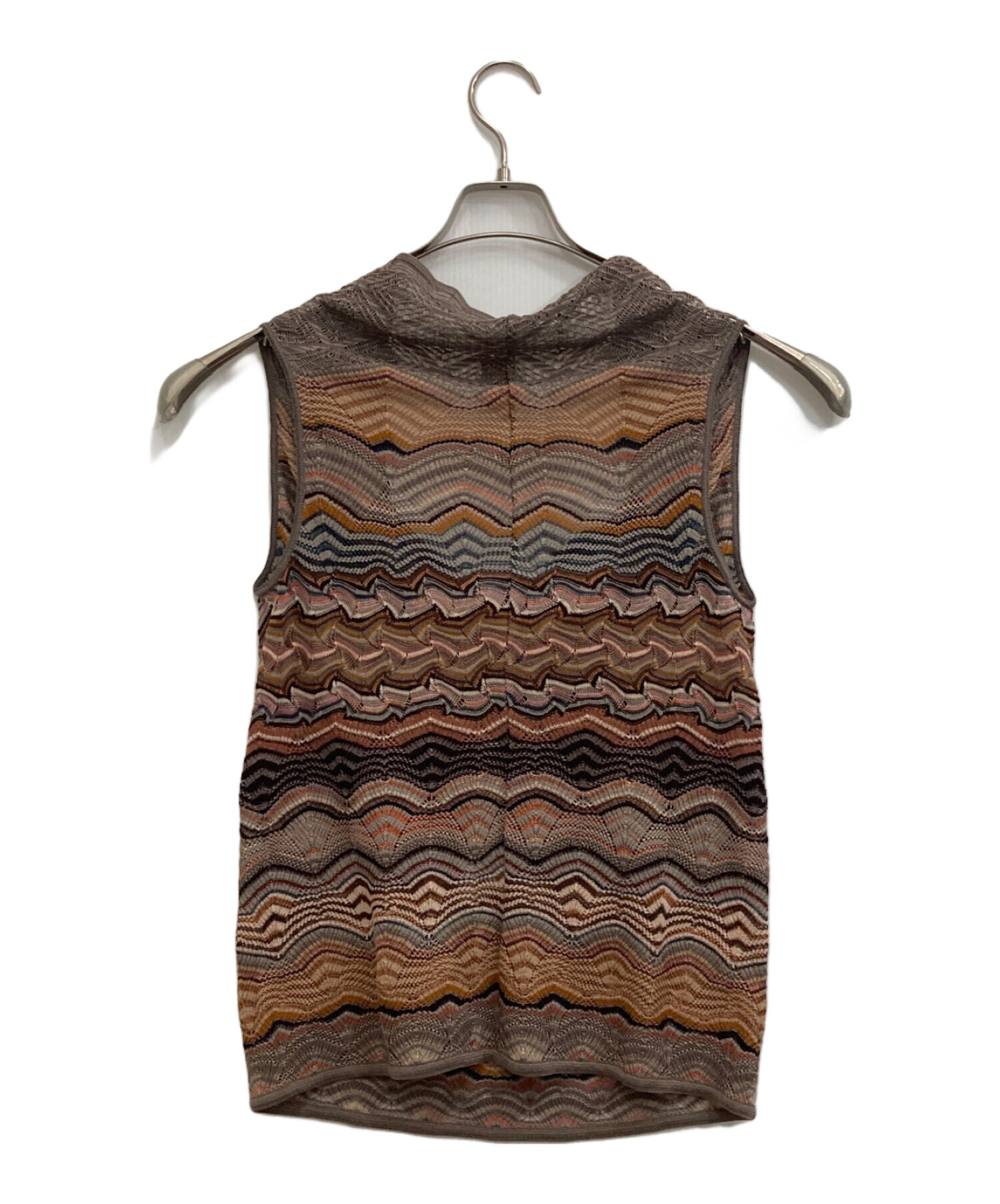 中古・古着通販】missoni (ミッソーニ) ノースリーブニット ブラウン 