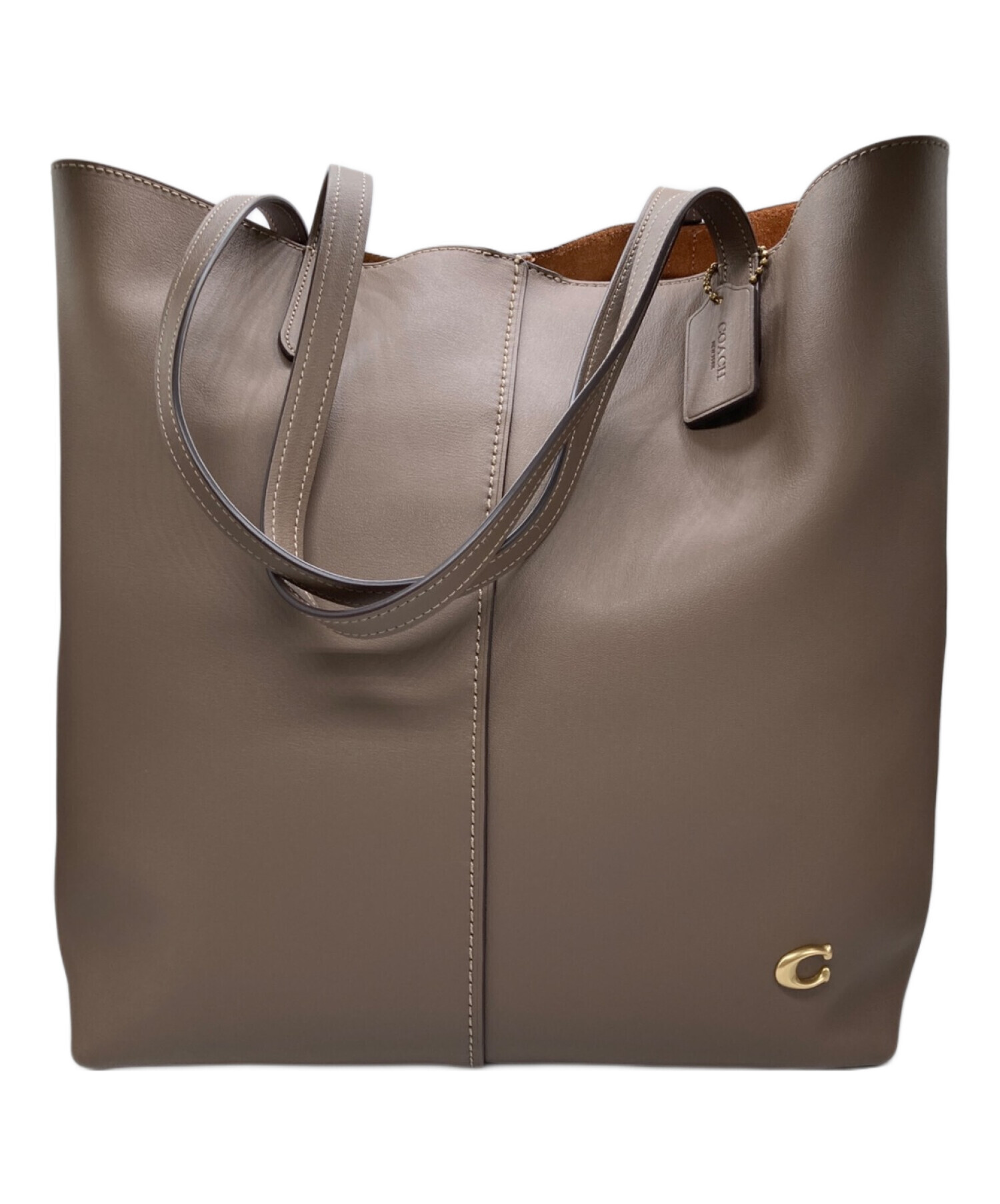 COACH (コーチ) ノーストート ブラウン 【新品】COACH革バッグ（濃茶色