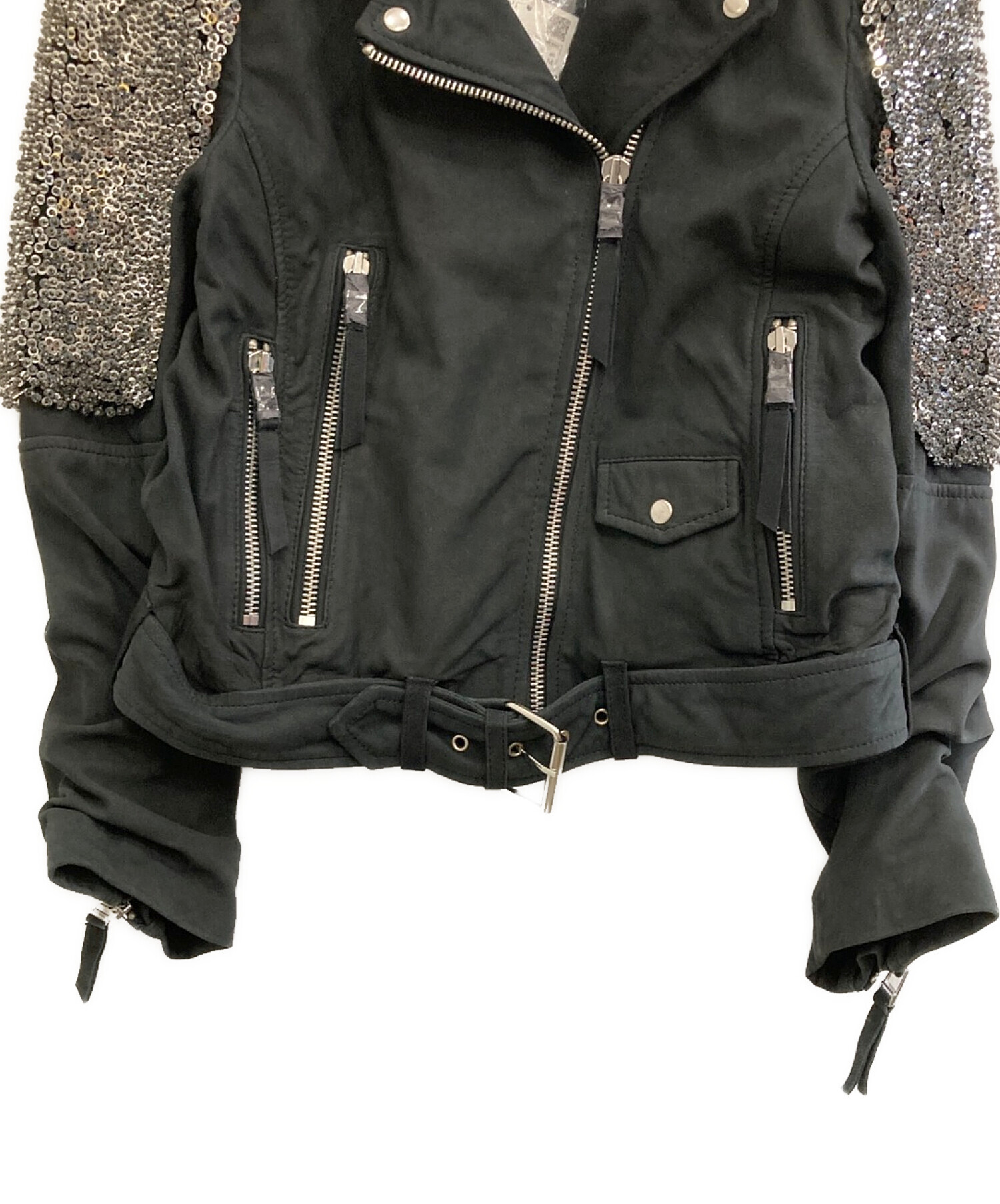 中古・古着通販】ZARA (ザラ) レザーライダースジャケット ブラック 