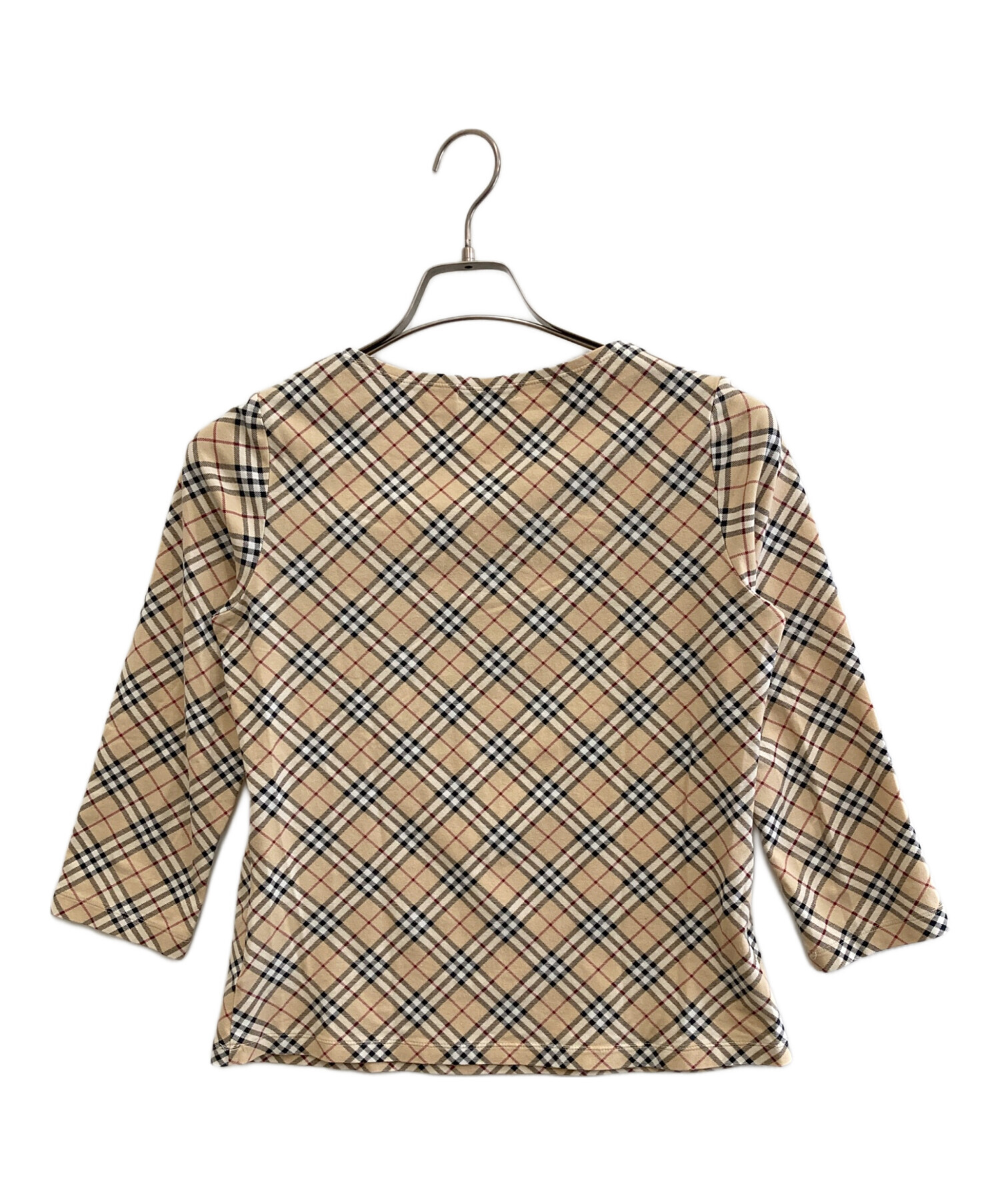 美品BURBERRY London 7部丈カットソーノバチェック4 美品BURBERRY London 7部丈カットソーノバチェック4