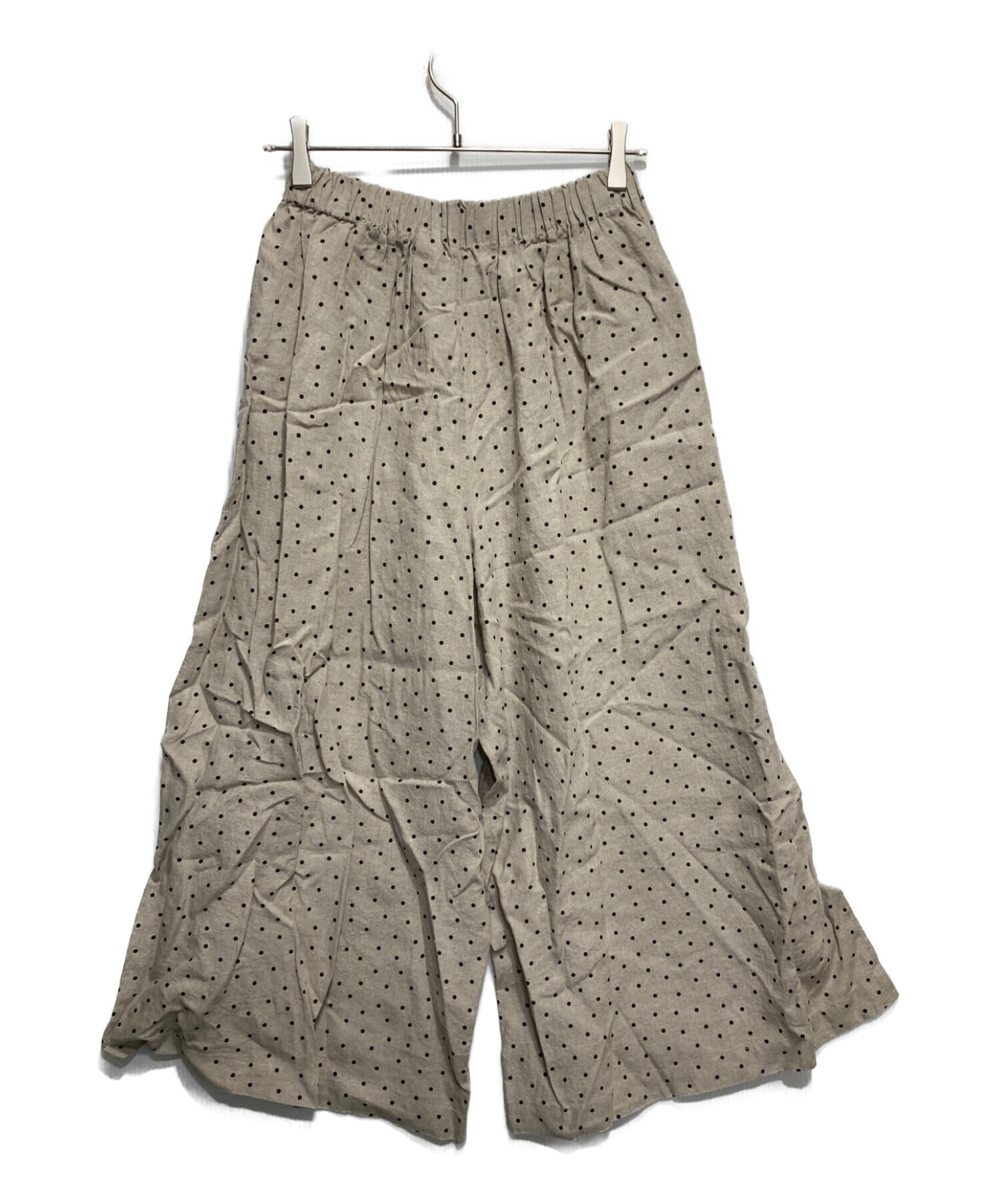 中古・古着通販】KAGURE (カグレ) リネンドットワイドパンツ ベージュ 