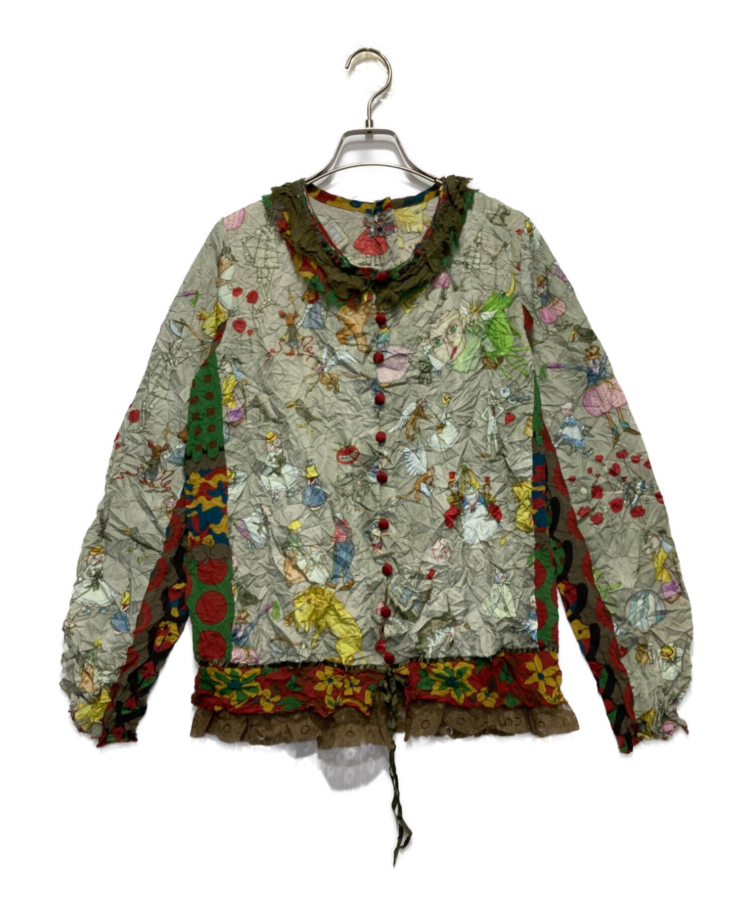 中古・古着通販】OLLEBOREBLA (オレボレブラ) 総柄シャツ オリーブ 