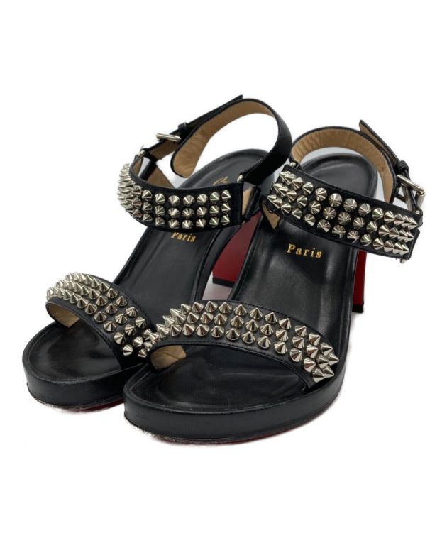 ルブタン サンダルブラックスタッズ37