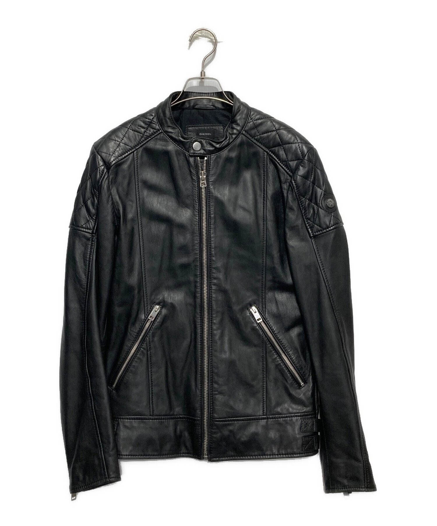 DIESEL☆シープスキン パンチングレザージャケット M 黒 虎 超希少