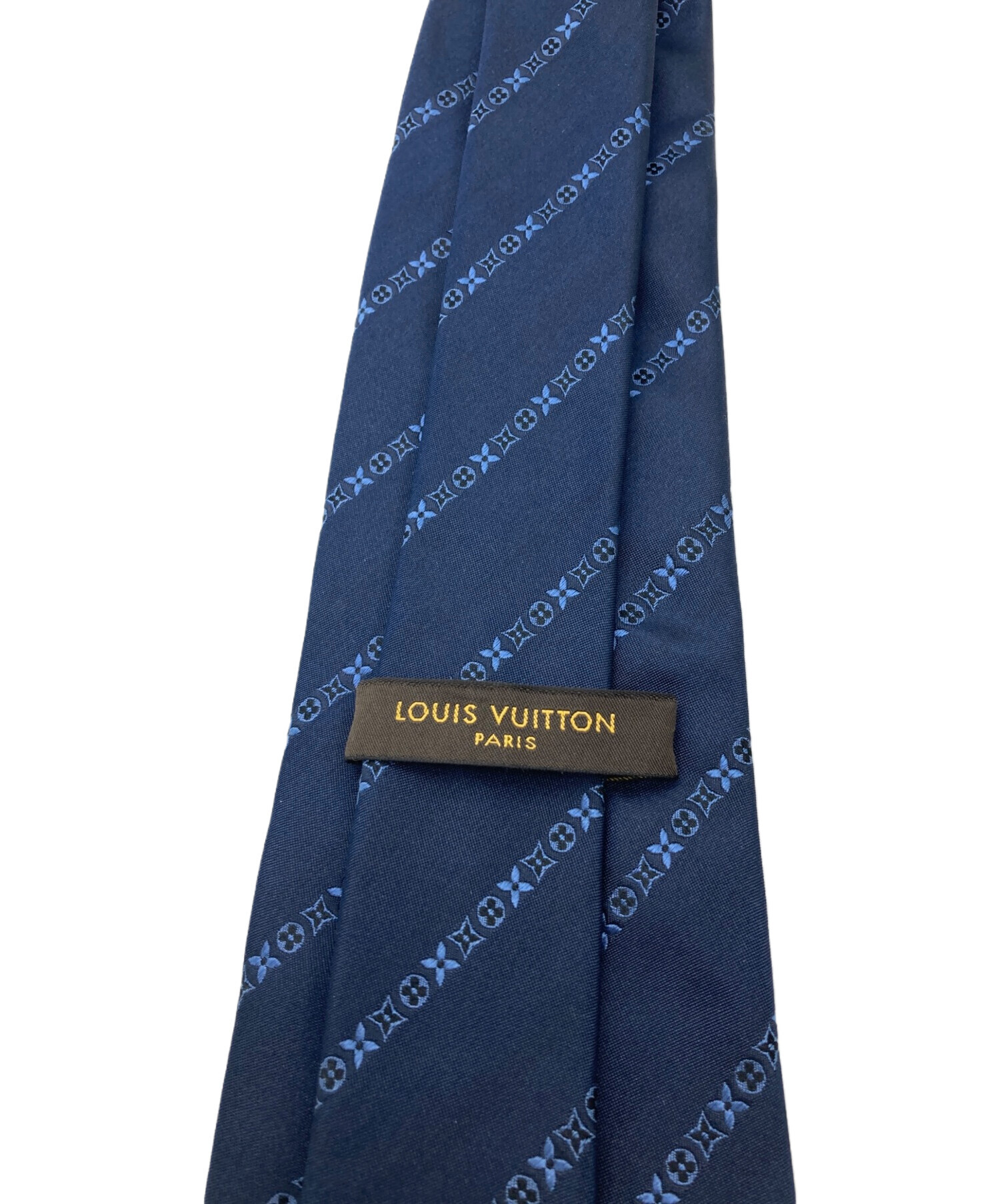 LOUIS VUITTON ネクタイ LVロゴ シルク ネイビー 中古・古着通販】LOUIS VUITTON (ルイ ヴィトン) シルクネクタイ