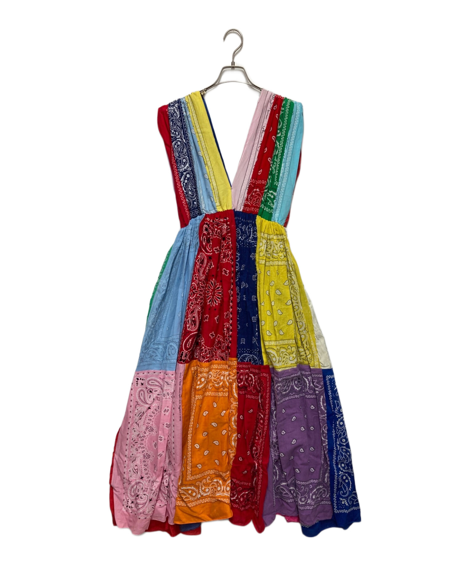 リメイクワンピース　未使用新品 未使用着物使用☆正絹紬☆ワンピースM☆着物リメイク （着物リメイク