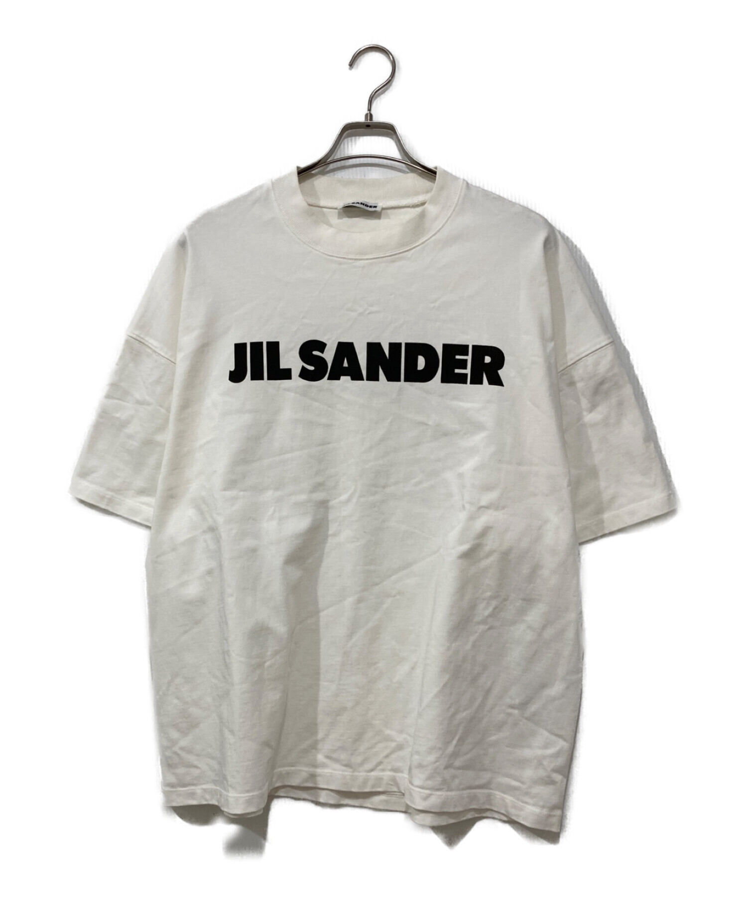 JIL SANDER (ジルサンダー) ボトルネック オーバーサイズ 半袖 Tシャツ ホワイト サイズ:M
