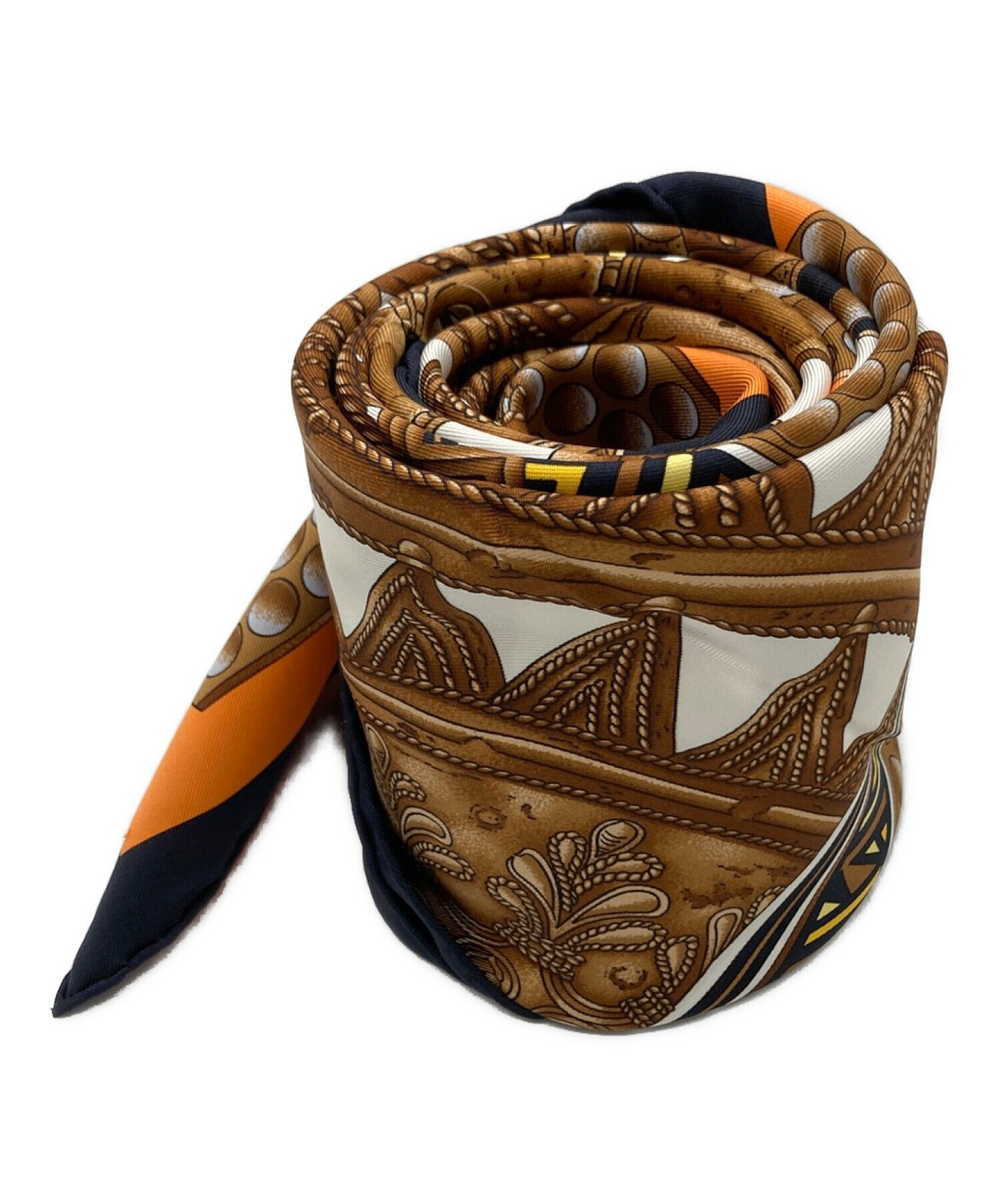 中古・古着通販】HERMES (エルメス) スカーフ ブラウン｜ブランド 